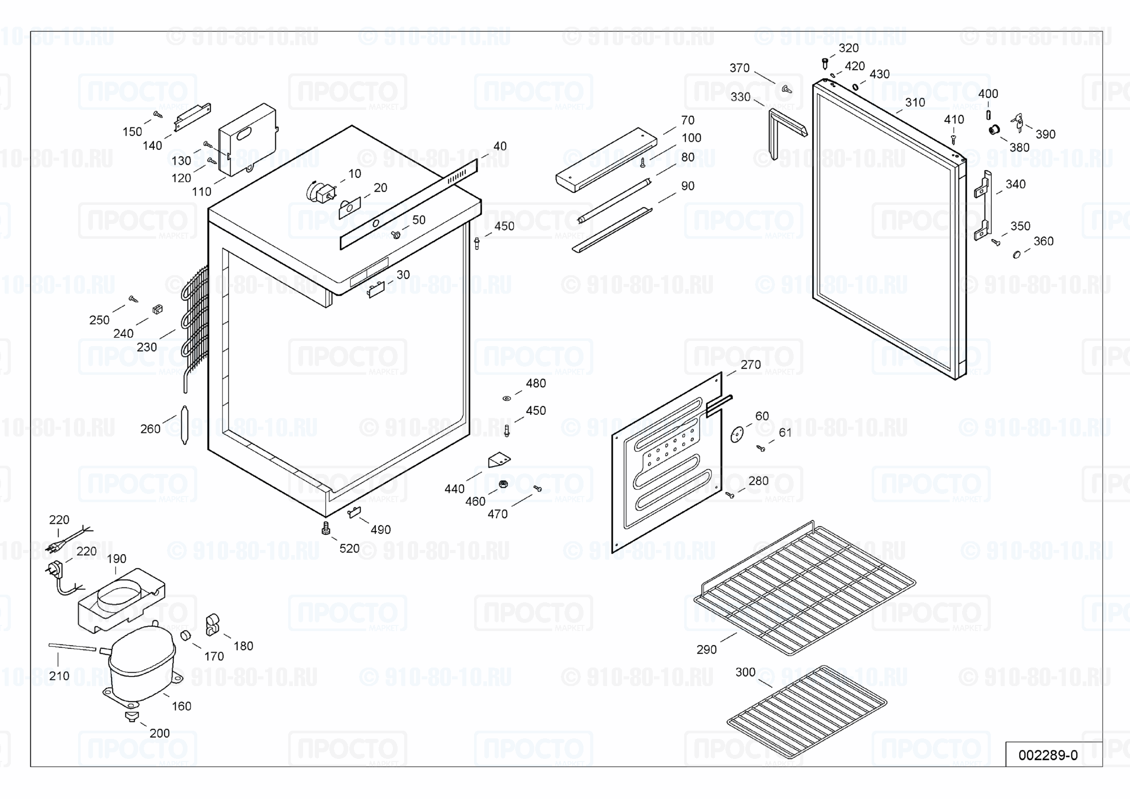 Взрыв-схема запчастей холодильника Liebherr FKS 1802-20