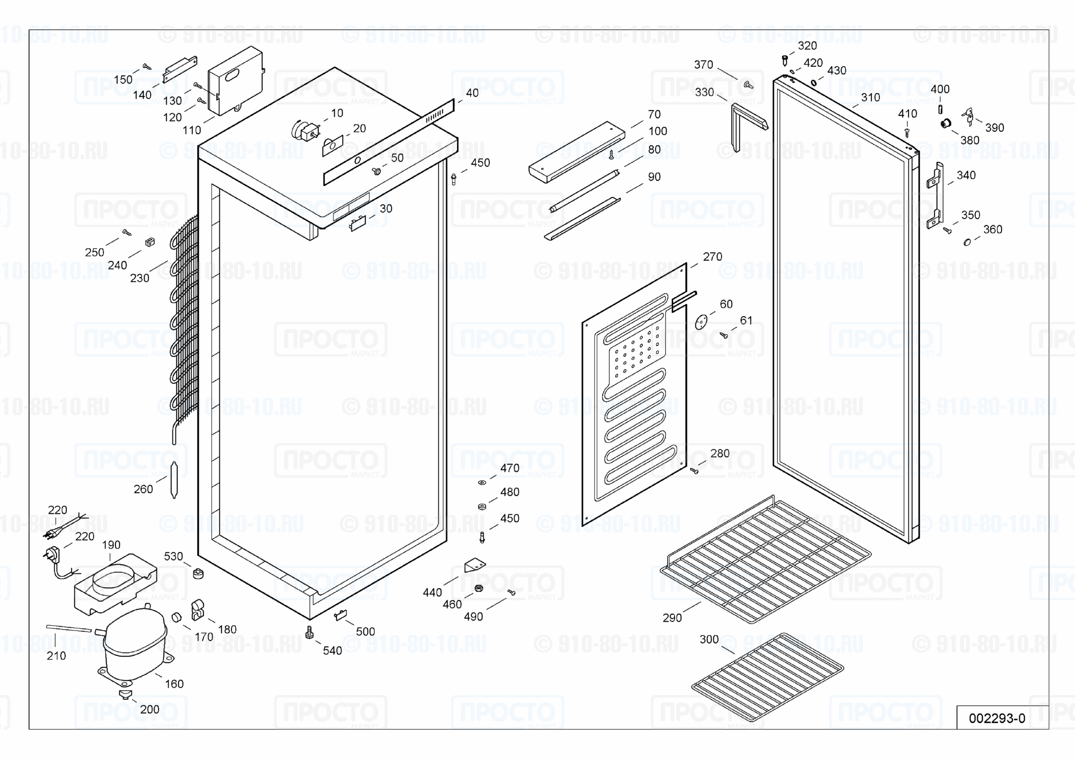 Взрыв-схема запчастей холодильника Liebherr FKS 3602-20A