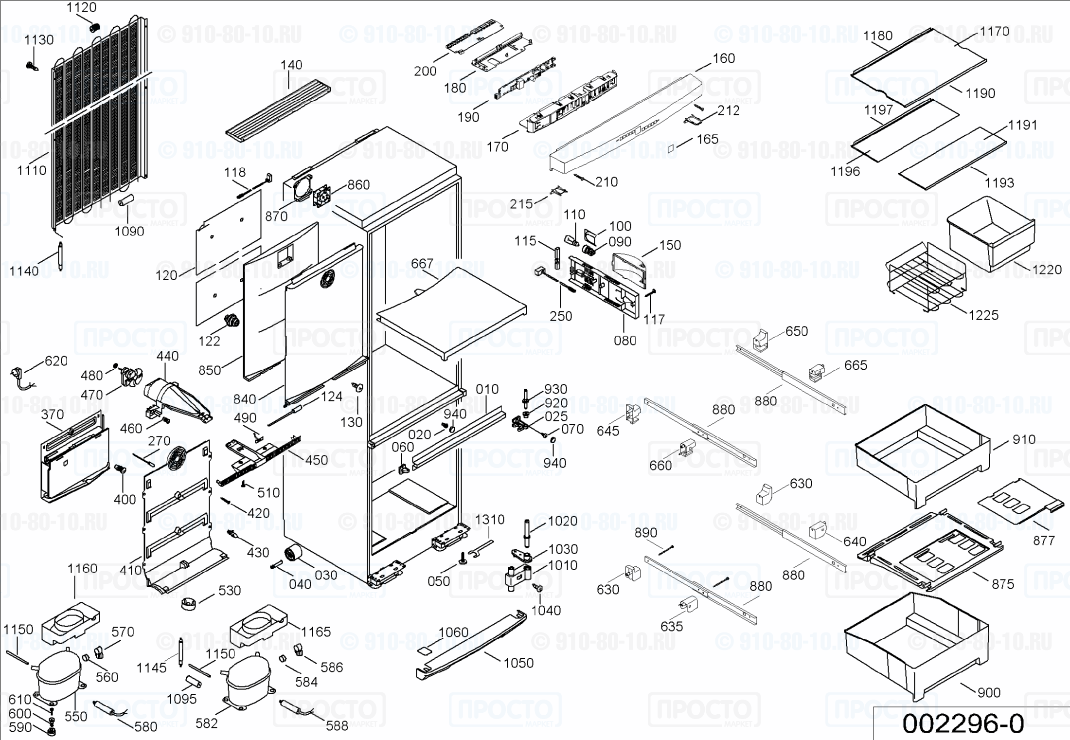 Взрыв-схема запчастей холодильника Liebherr CBN 3856-20