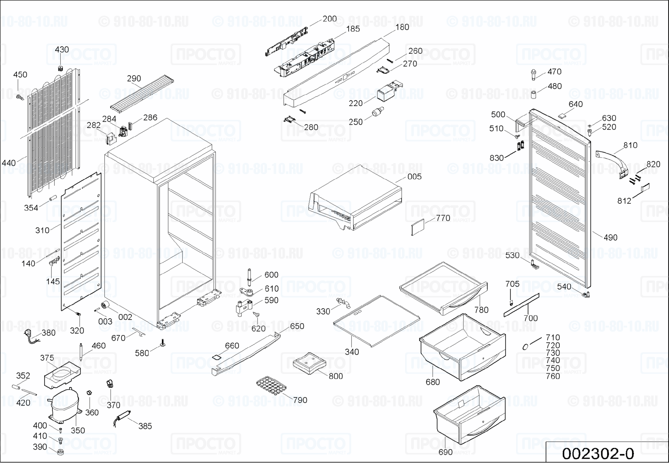 Взрыв-схема запчастей холодильника Liebherr GN 3356-20