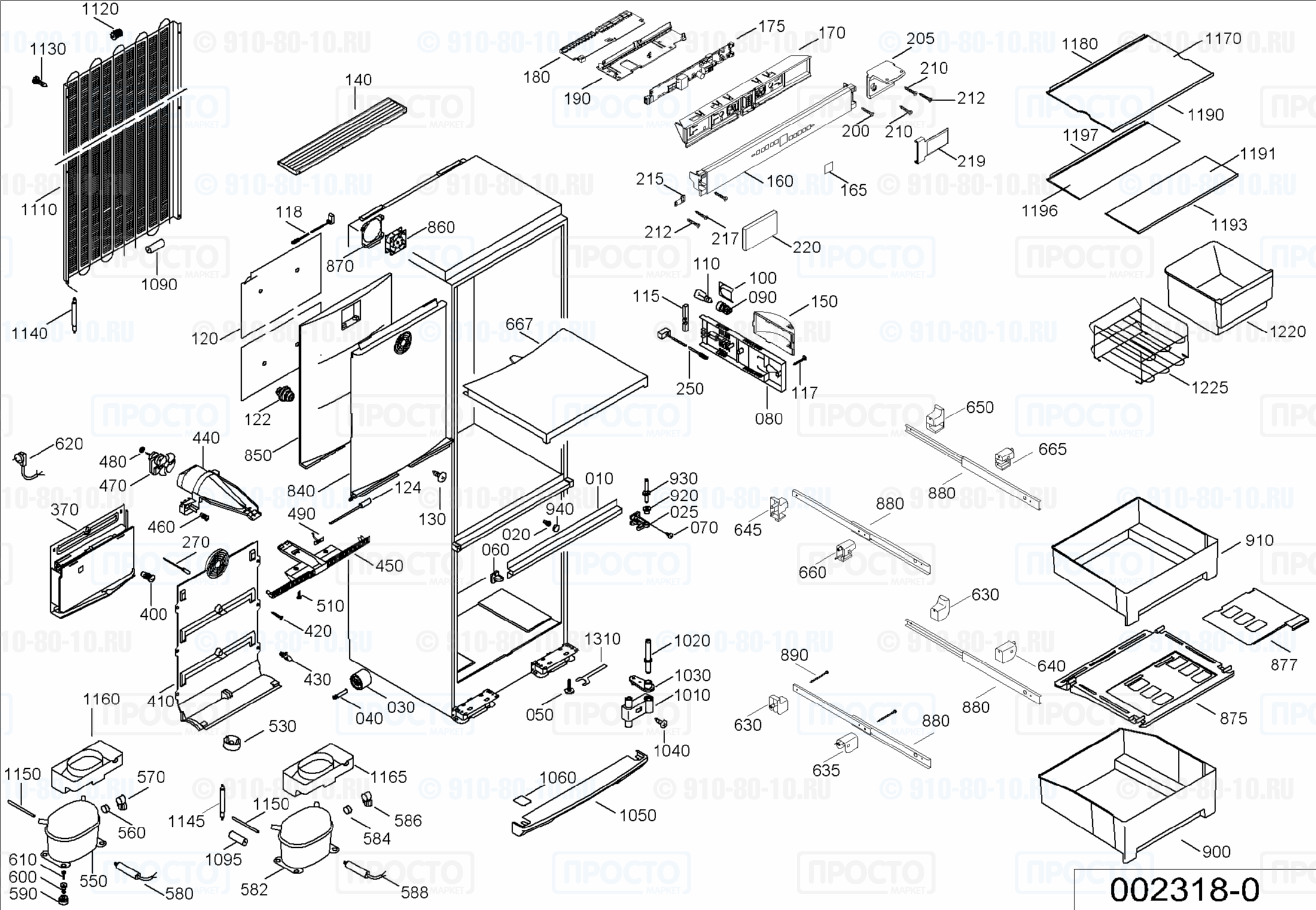 Взрыв-схема запчастей холодильника Liebherr CBNa 3856-20