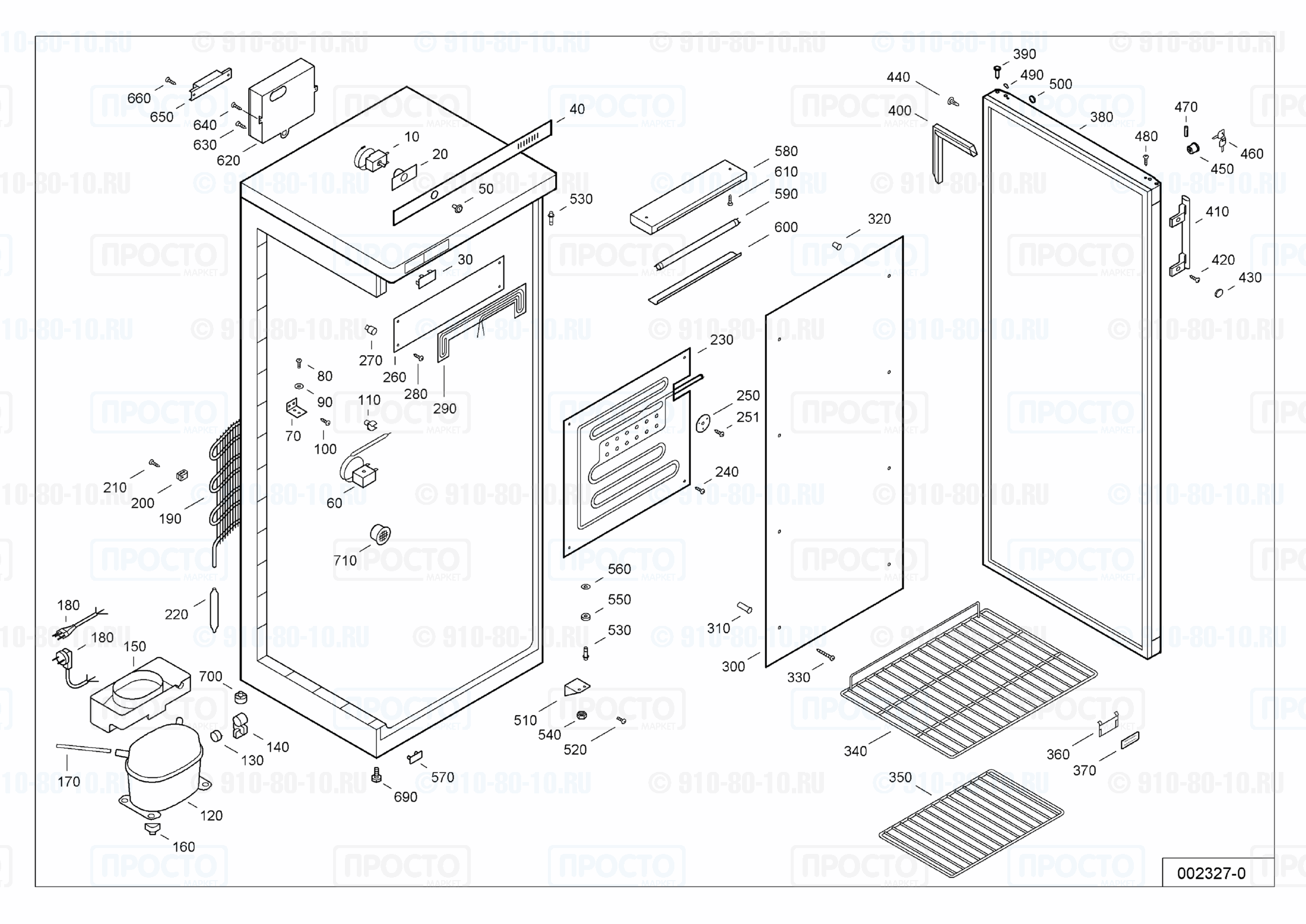 Взрыв-схема запчастей холодильника Liebherr WTSw 3202-12