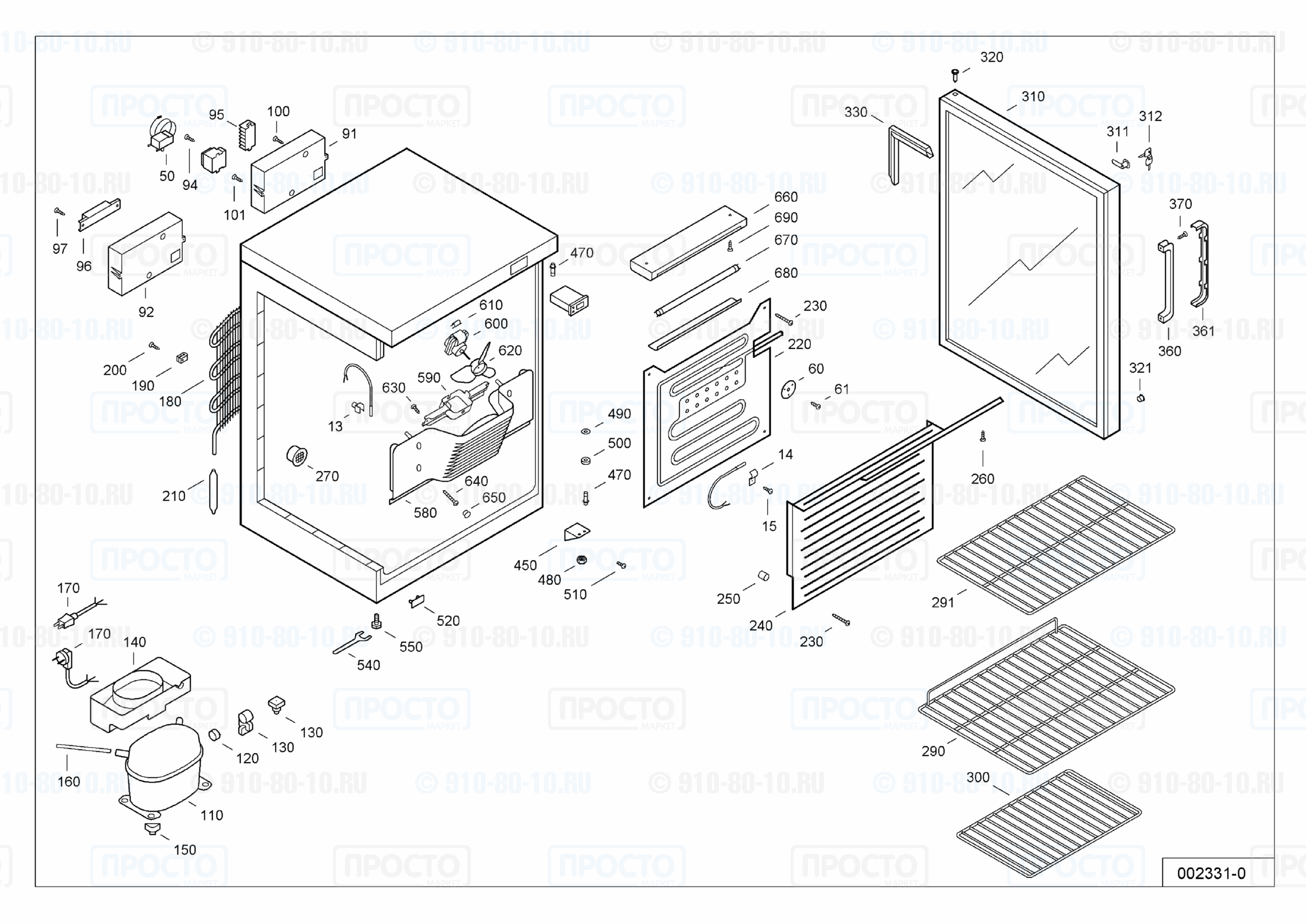 Взрыв-схема запчастей холодильника Liebherr WKSw 1802-12A
