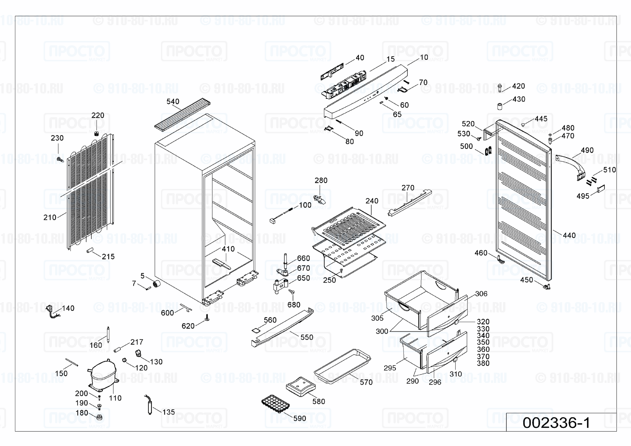 Взрыв-схема запчастей холодильника Liebherr G 2711-20A