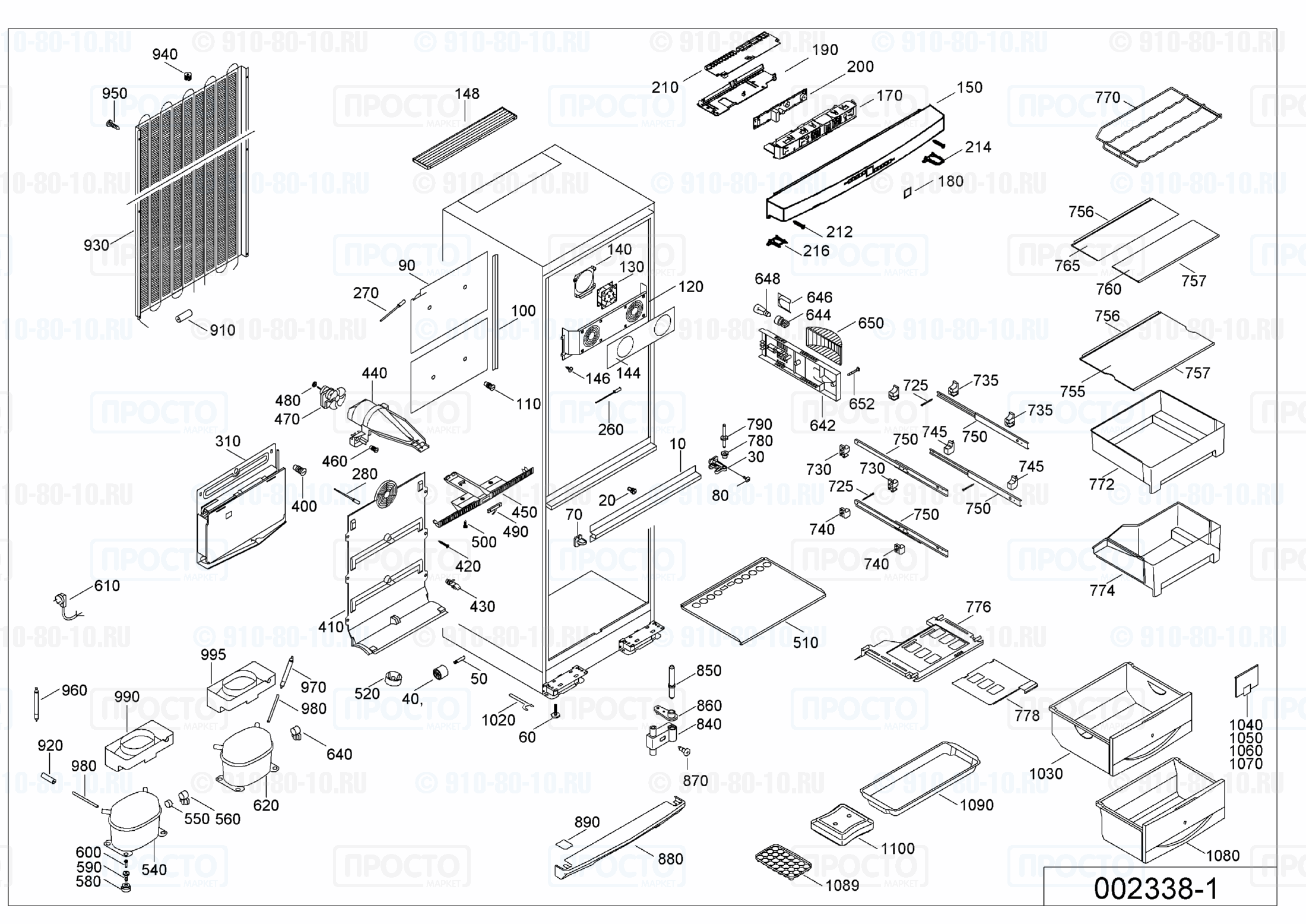 Взрыв-схема запчастей холодильника Liebherr BN 2956-20