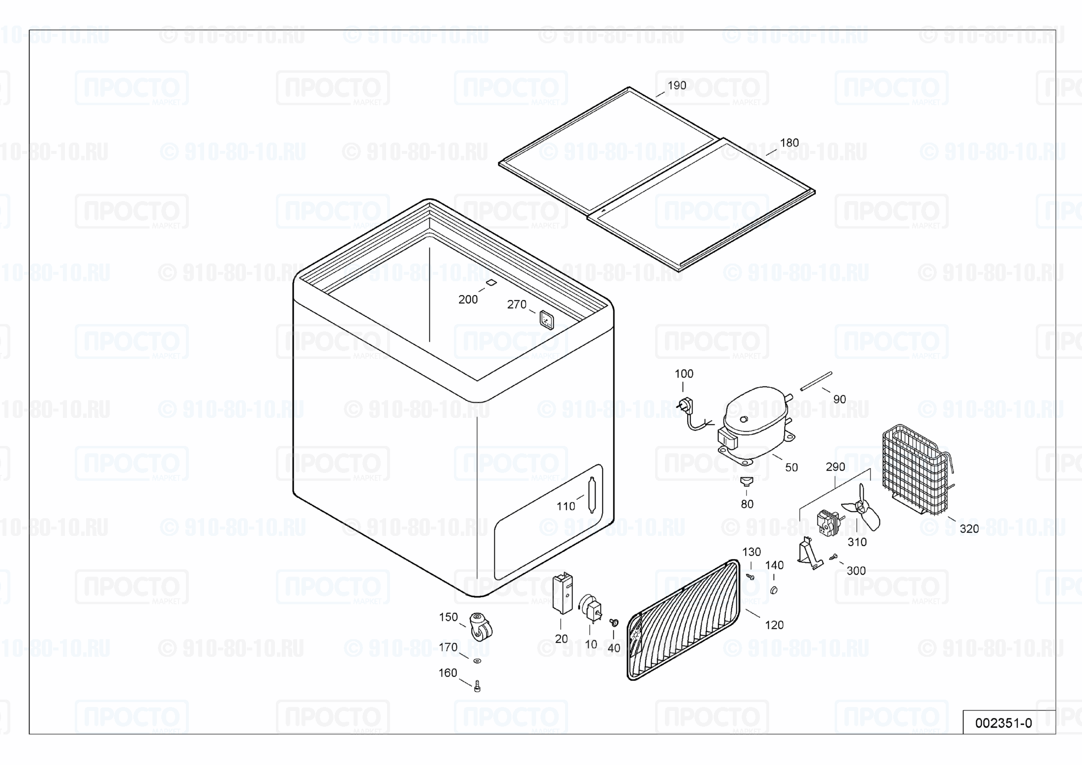 Взрыв-схема запчастей холодильника Liebherr GTE 5002-16