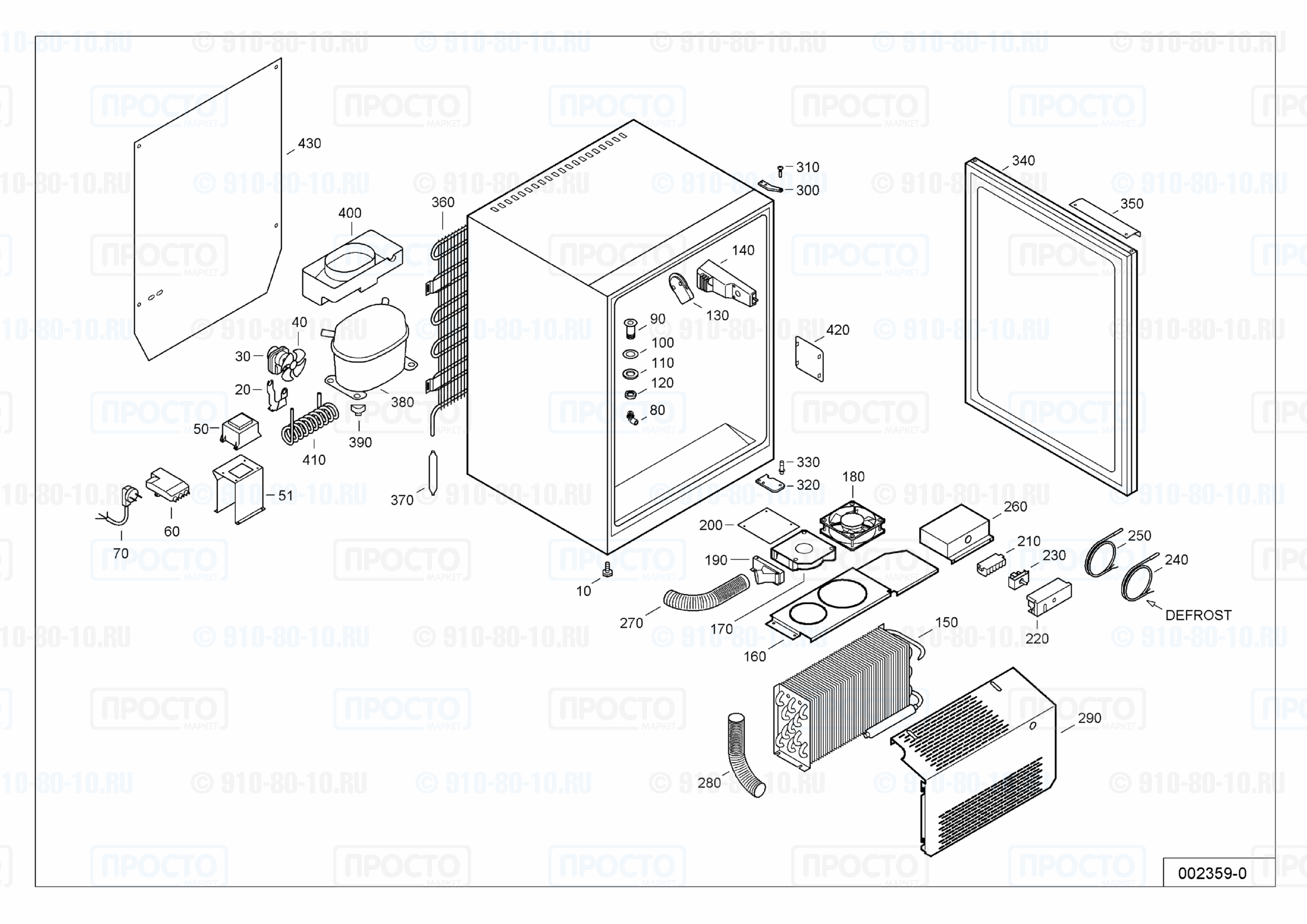 Взрыв-схема запчастей холодильника Liebherr UKU 1400-10
