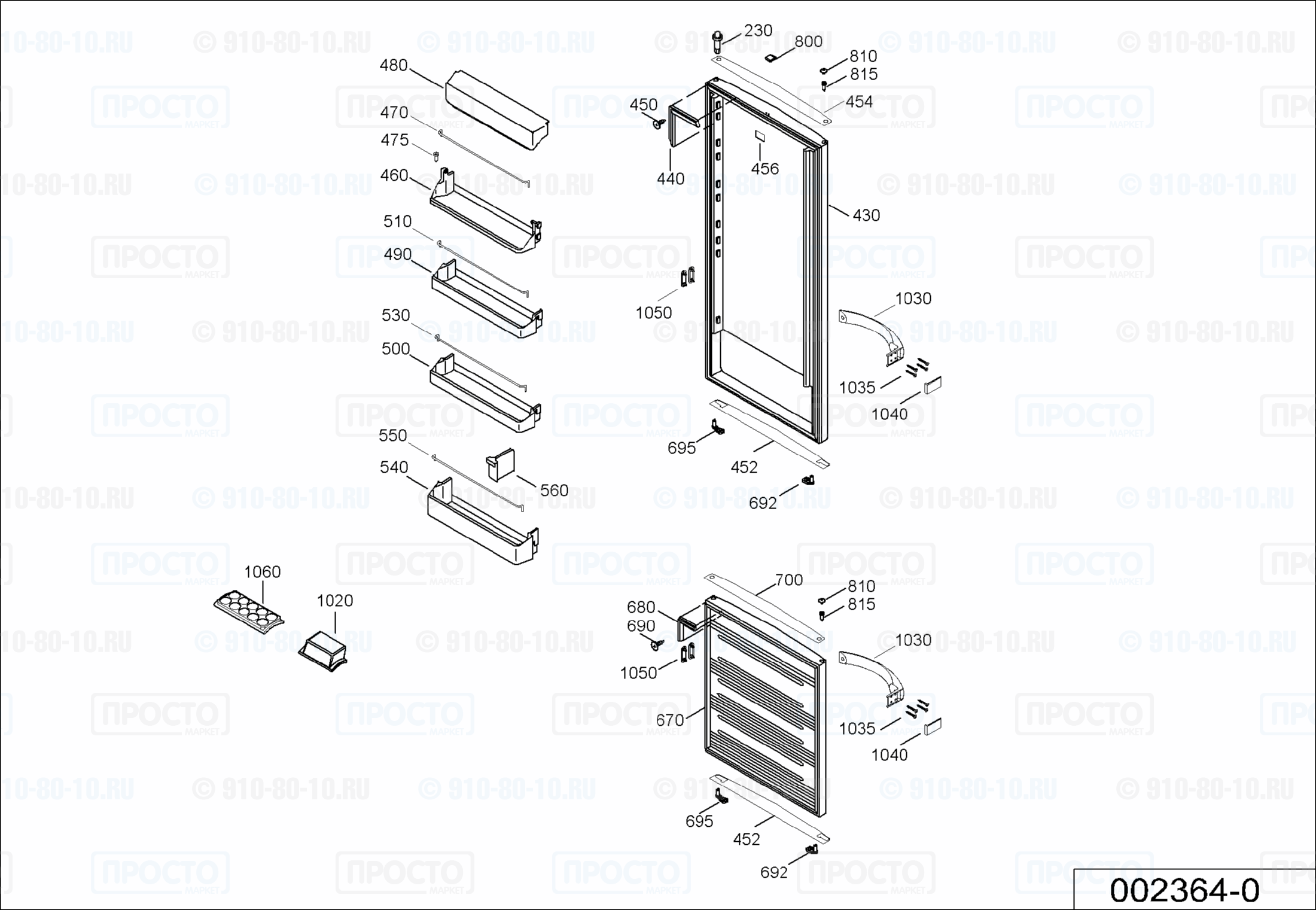 Взрыв-схема холодильника Liebherr CPes 4056-20A