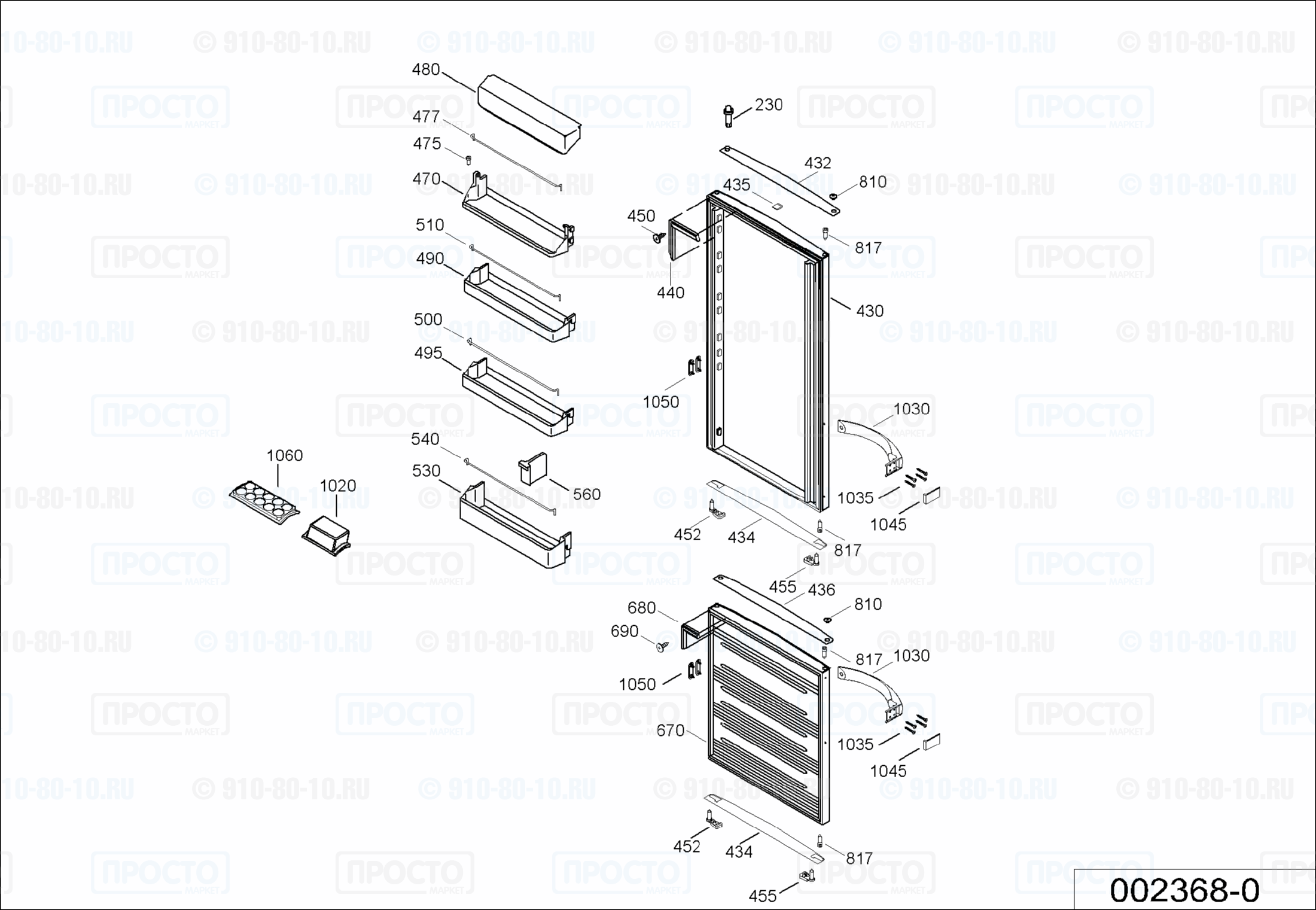 Взрыв-схема запчастей холодильника Liebherr Ces 4056-20B