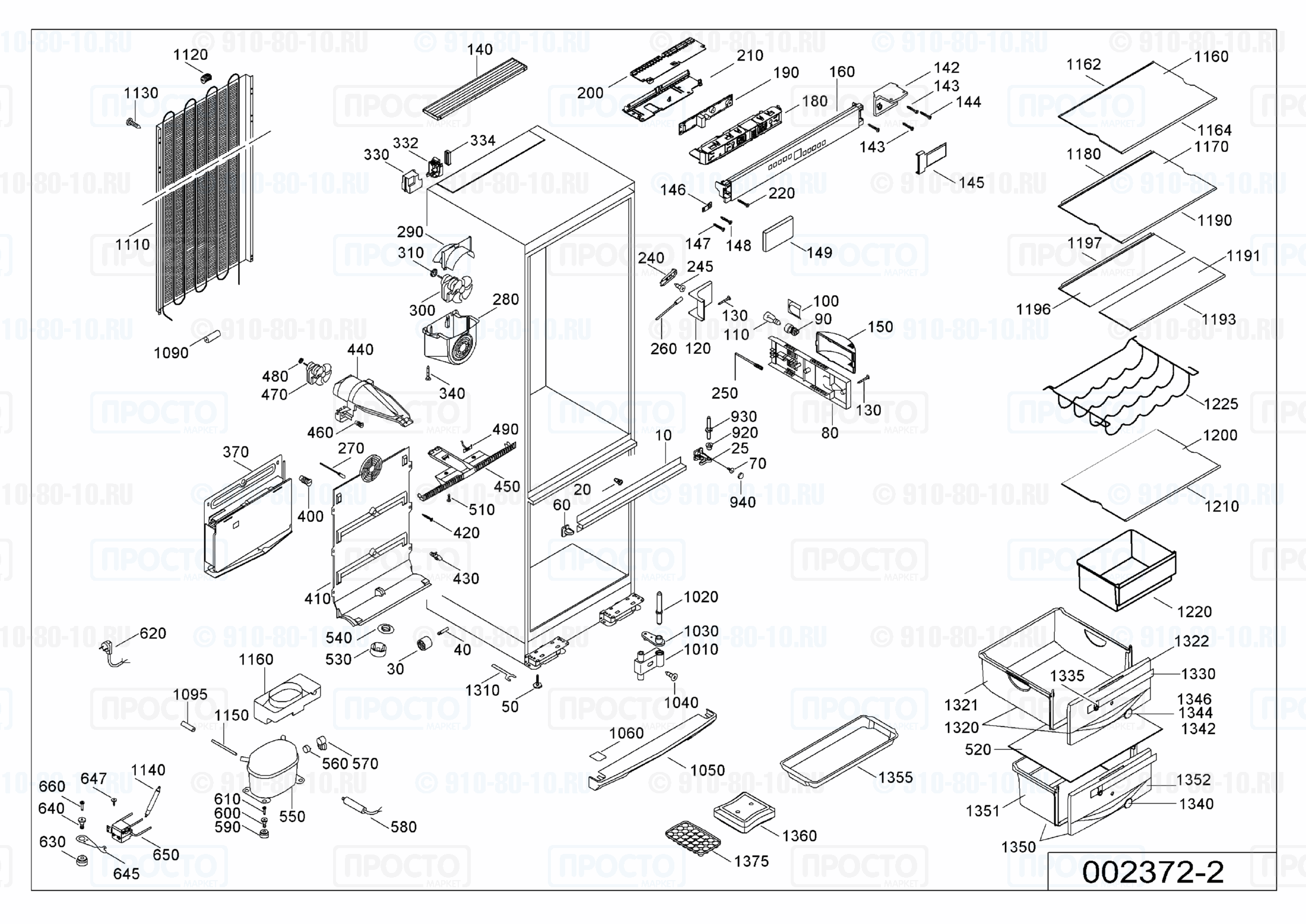 Взрыв-схема запчастей холодильника Liebherr CNes 3366-21D
