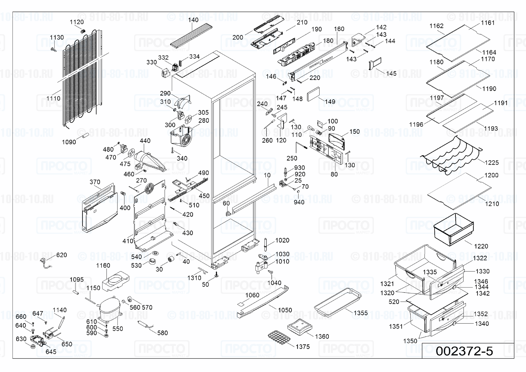 Взрыв-схема запчастей холодильника Liebherr CNes 3366-21K