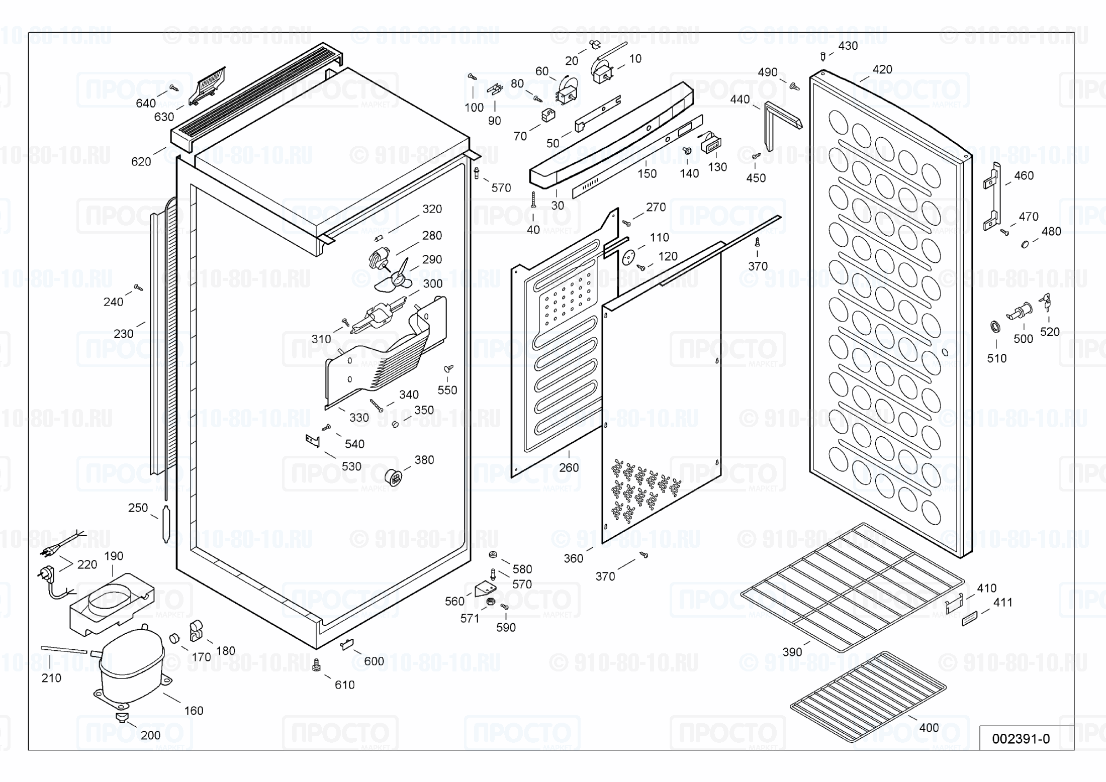 Взрыв-схема запчастей холодильника Liebherr WKr 2926-24A