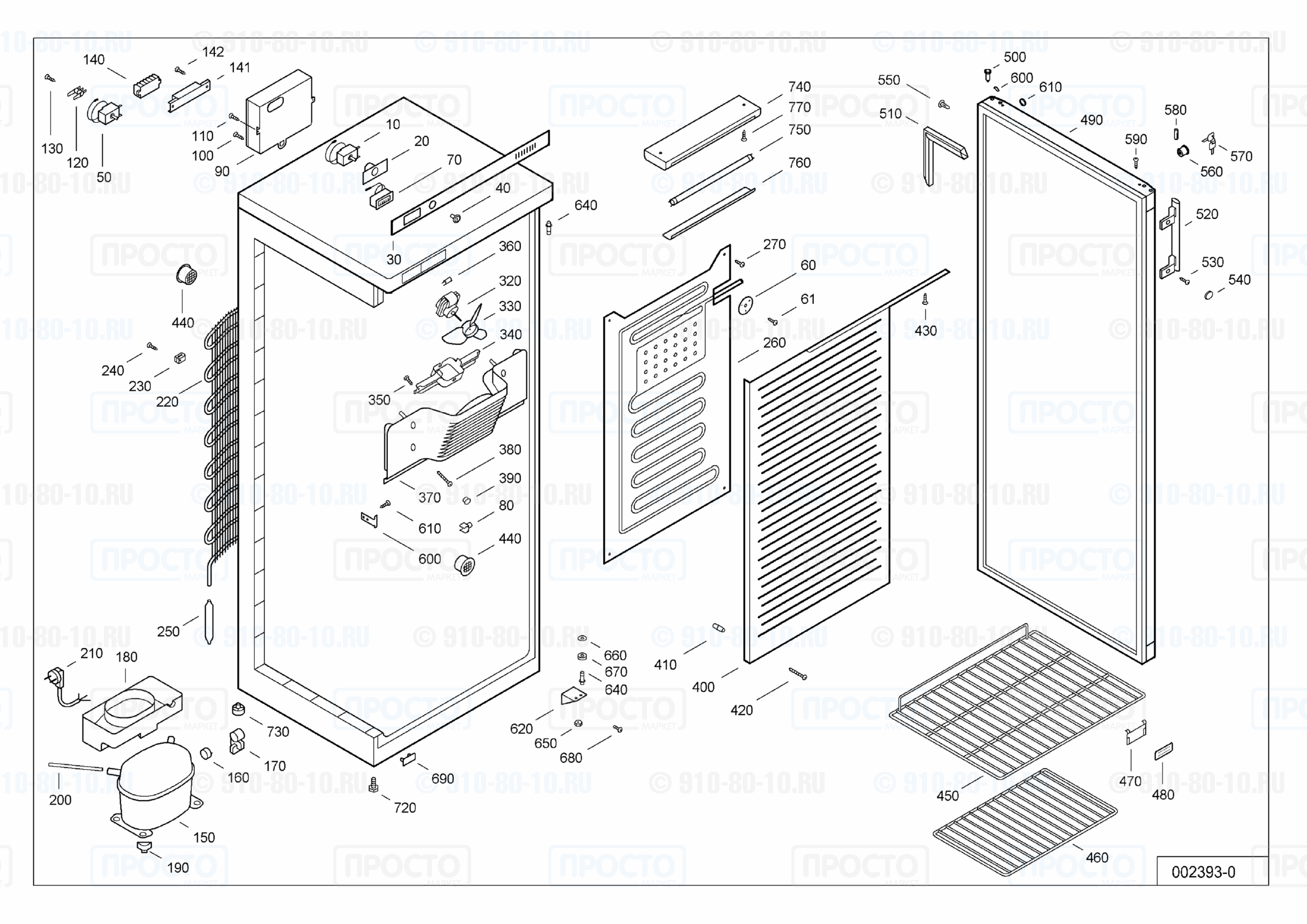 Взрыв-схема запчастей холодильника Liebherr WKSb 3202-13
