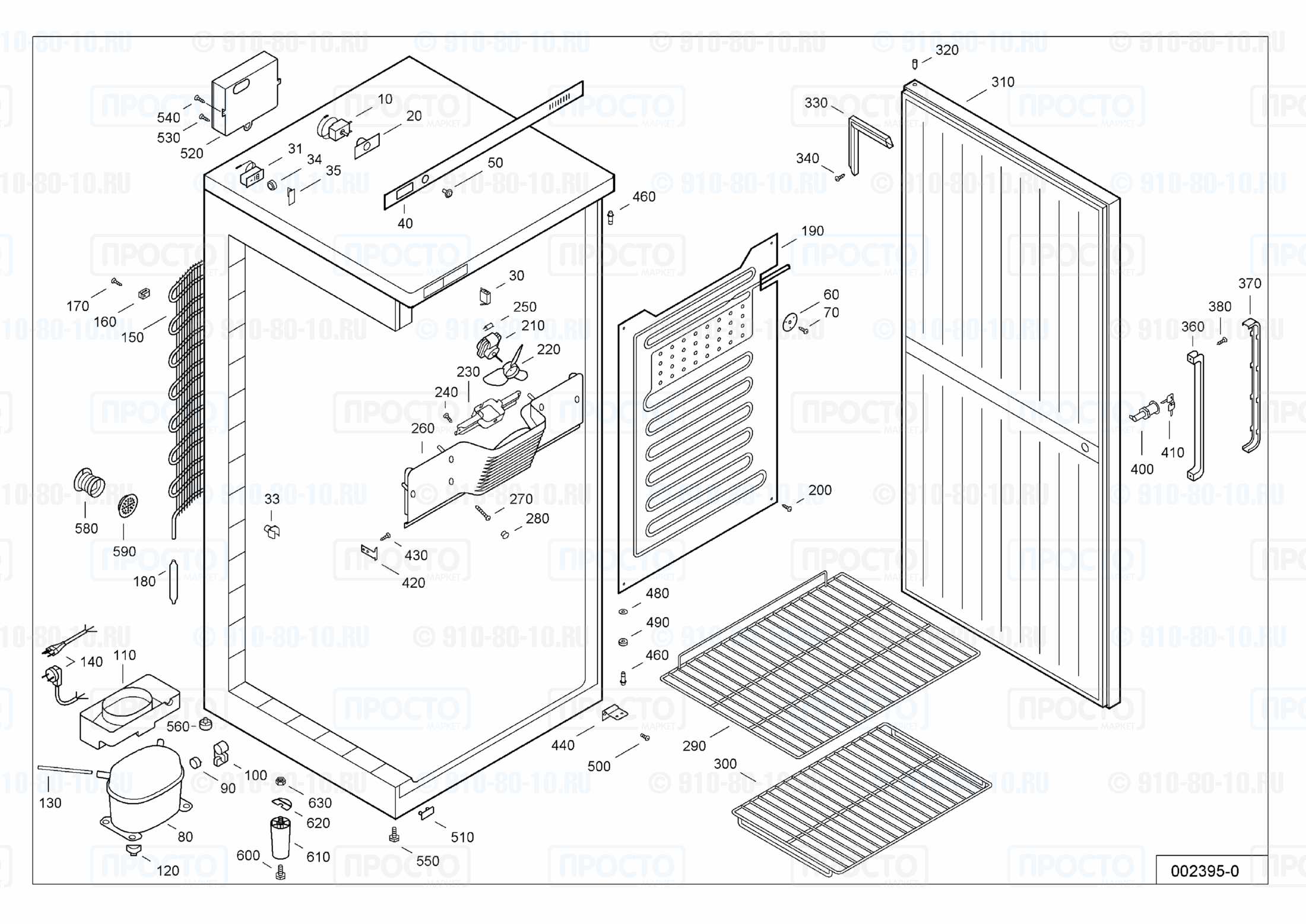 Взрыв-схема запчастей холодильника Liebherr UGK 5750-10C