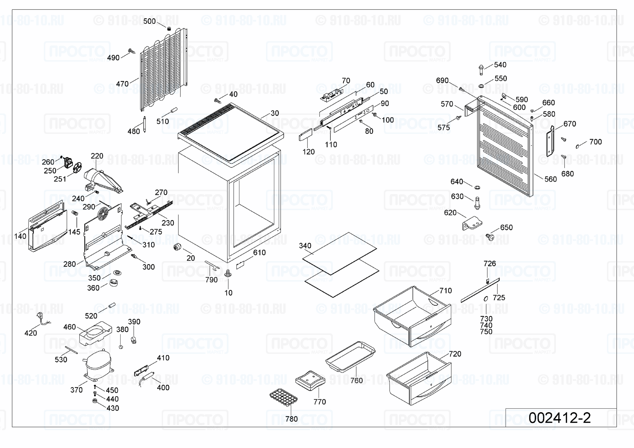 Взрыв-схема запчастей холодильника Liebherr GN 1013-20D