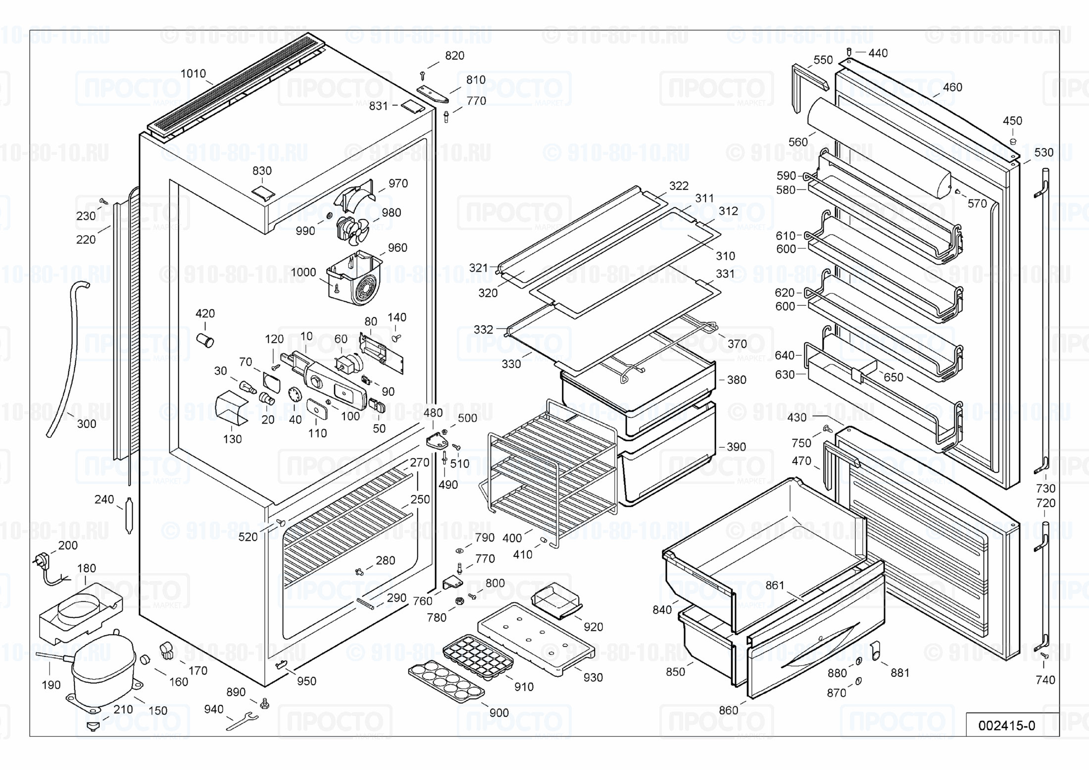 Взрыв-схема запчастей холодильника Liebherr KSDPes 4642-25A