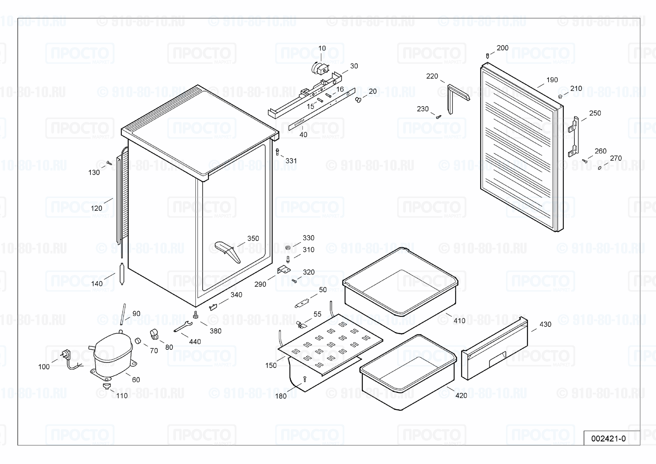 Взрыв-схема запчастей холодильника Liebherr GS 1311-25