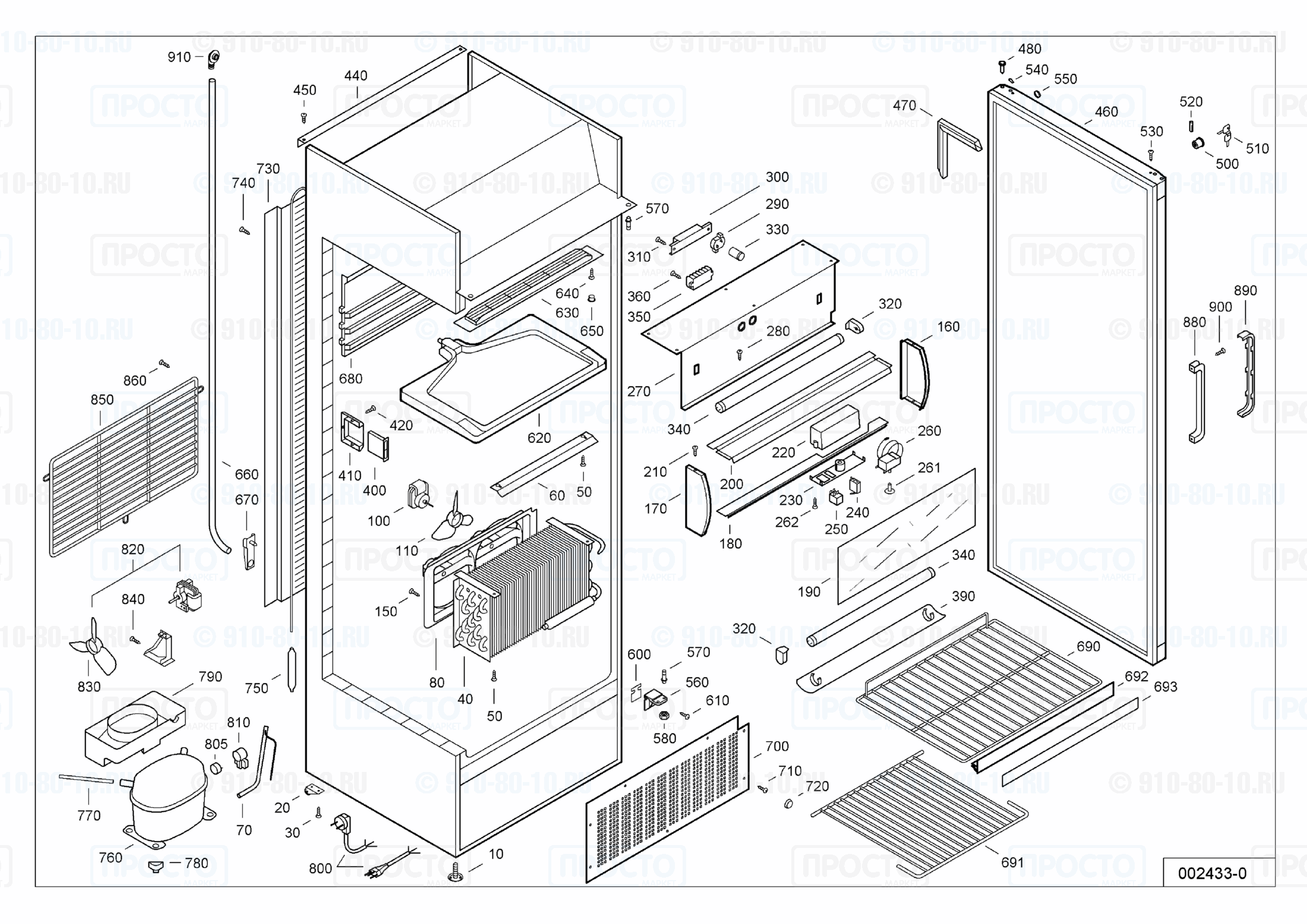 Взрыв-схема запчастей холодильника Liebherr UKSD 3702-12