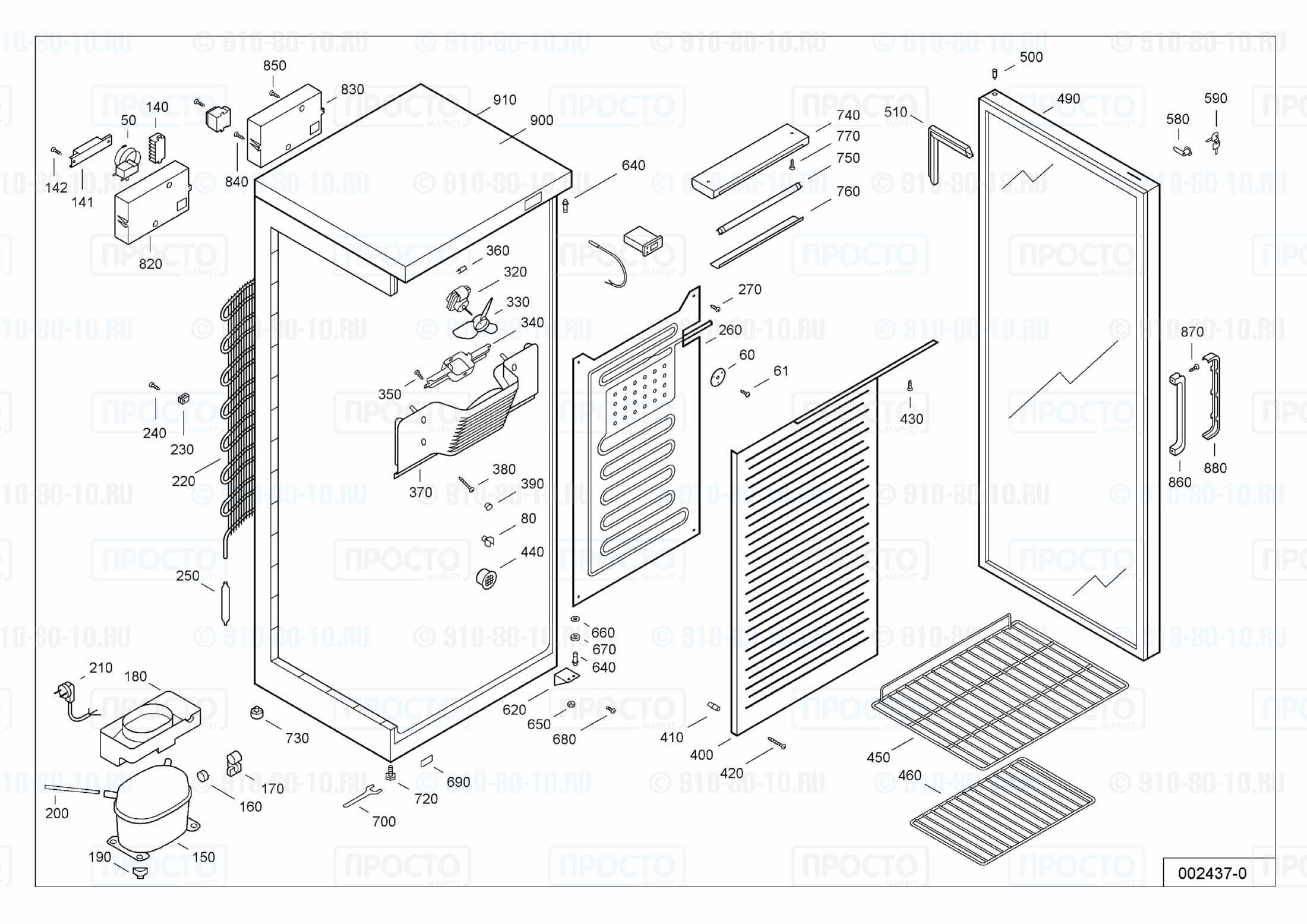 Взрыв-схема запчастей холодильника Liebherr WKSw 3202-12