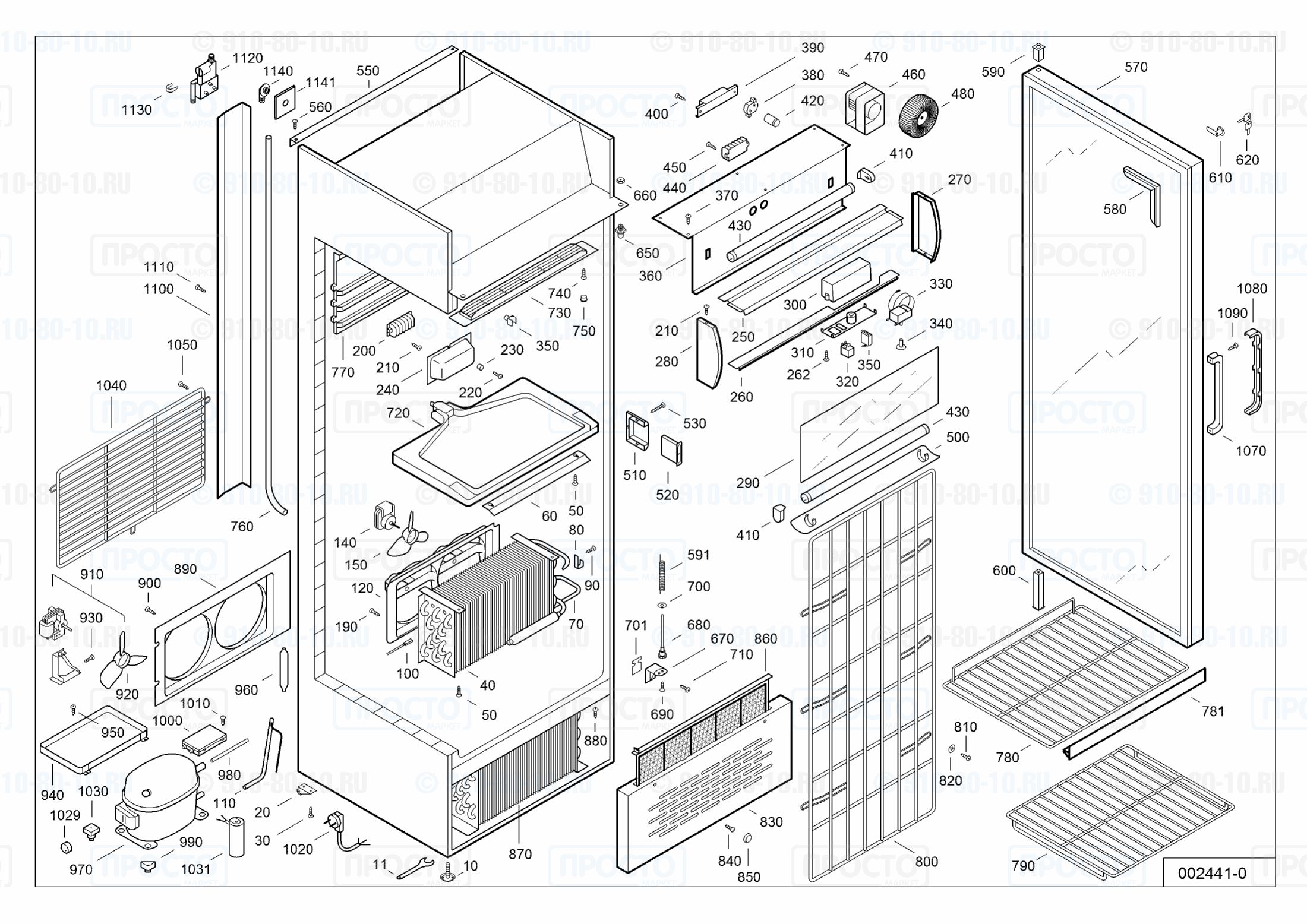 Взрыв-схема холодильника Liebherr UTSD 3702-16