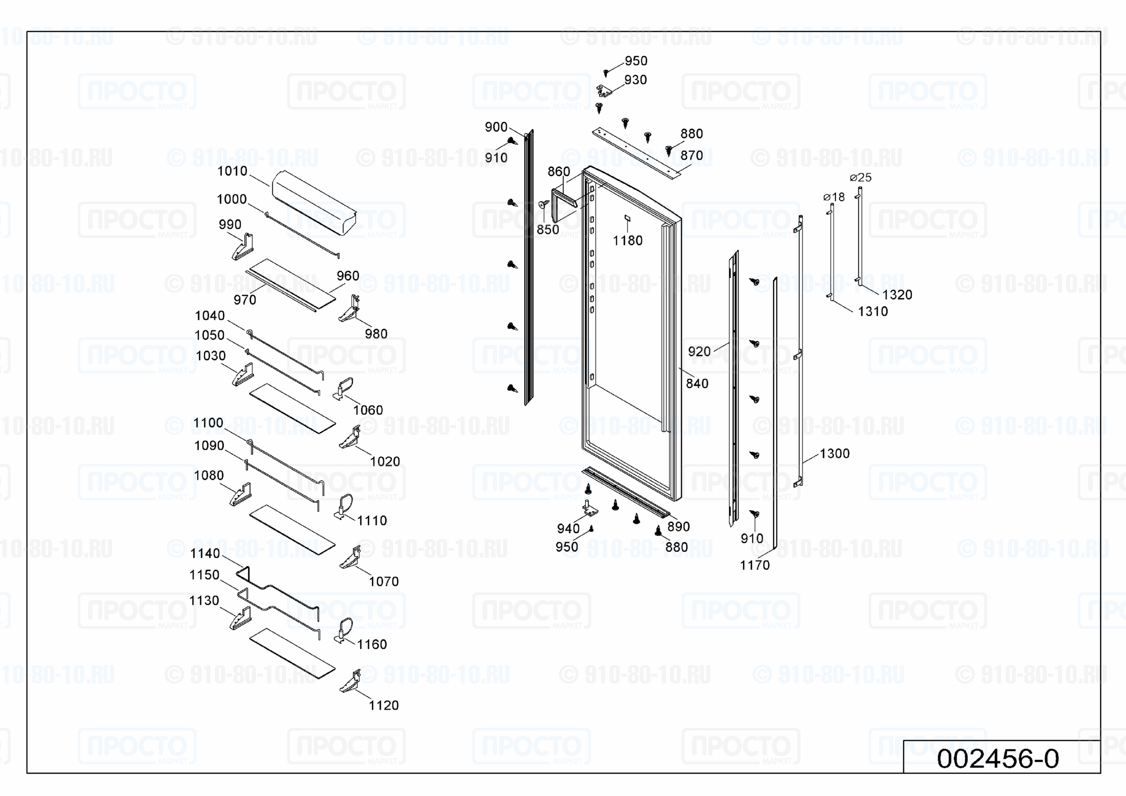 Взрыв-схема холодильника Liebherr KE 4250-10