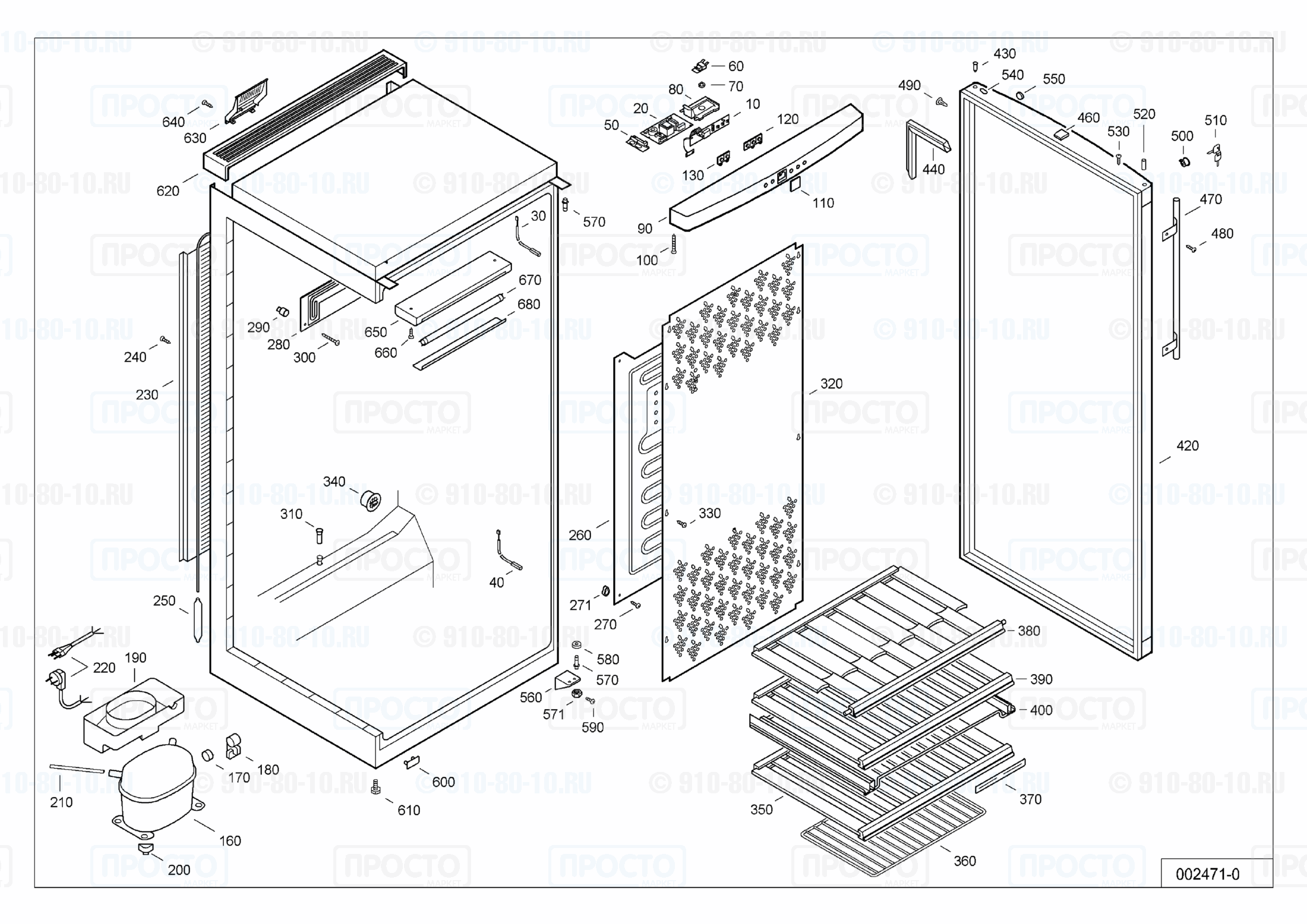 Взрыв-схема запчастей холодильника Liebherr WTr 4177-24A