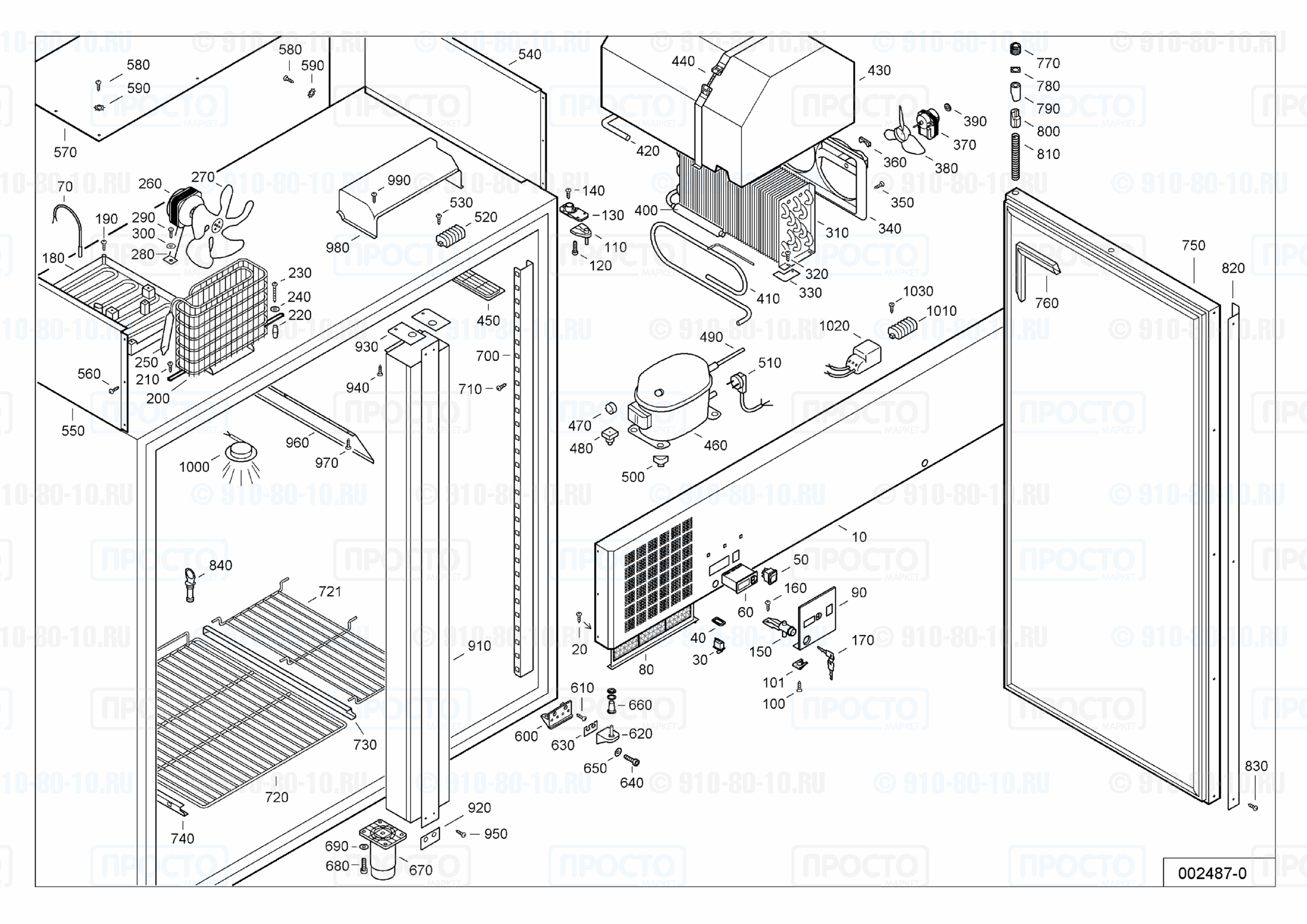 Взрыв-схема запчастей холодильника Liebherr GKPv 1420-10C