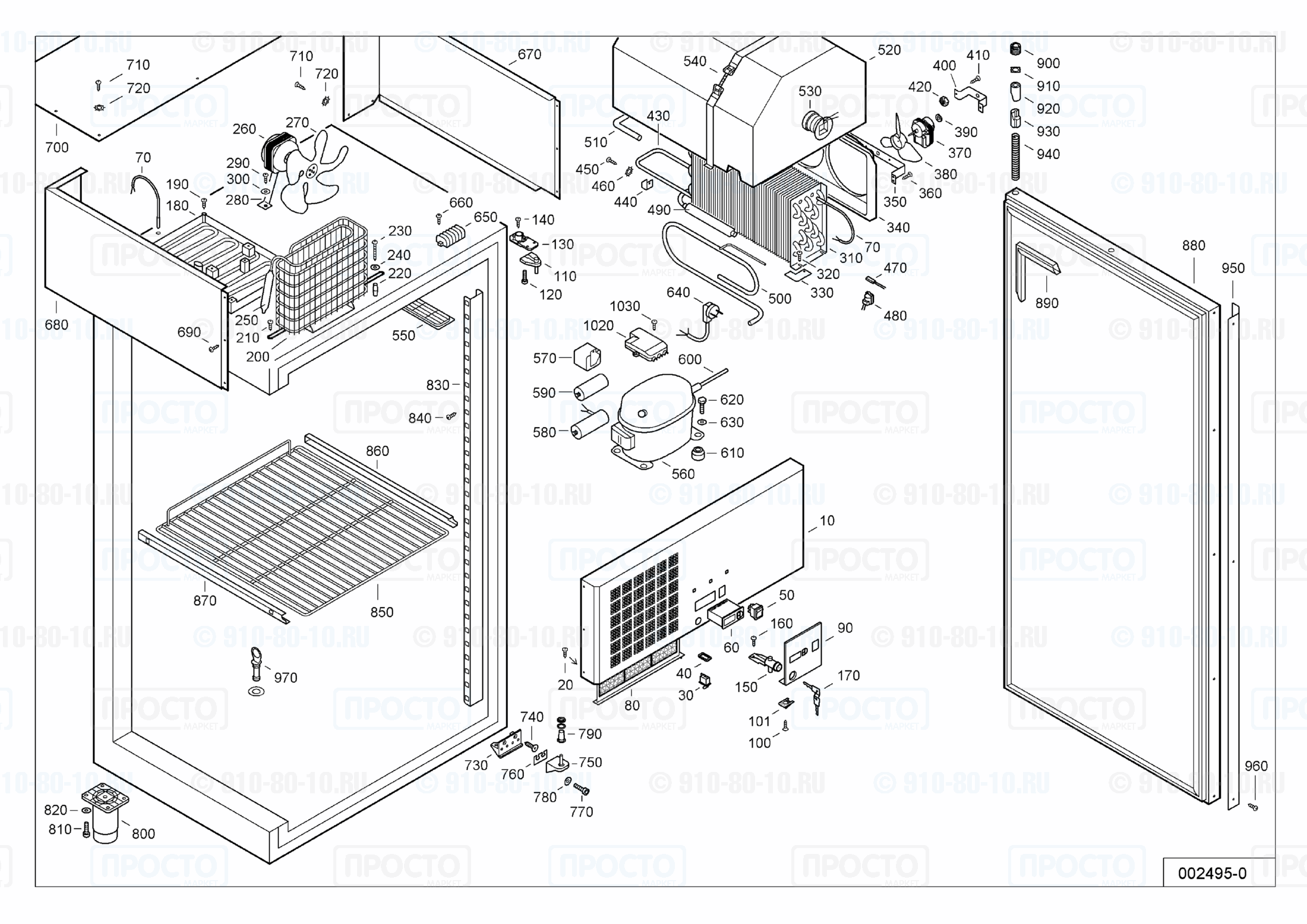 Взрыв-схема запчастей холодильника Liebherr GGPv 5520-15