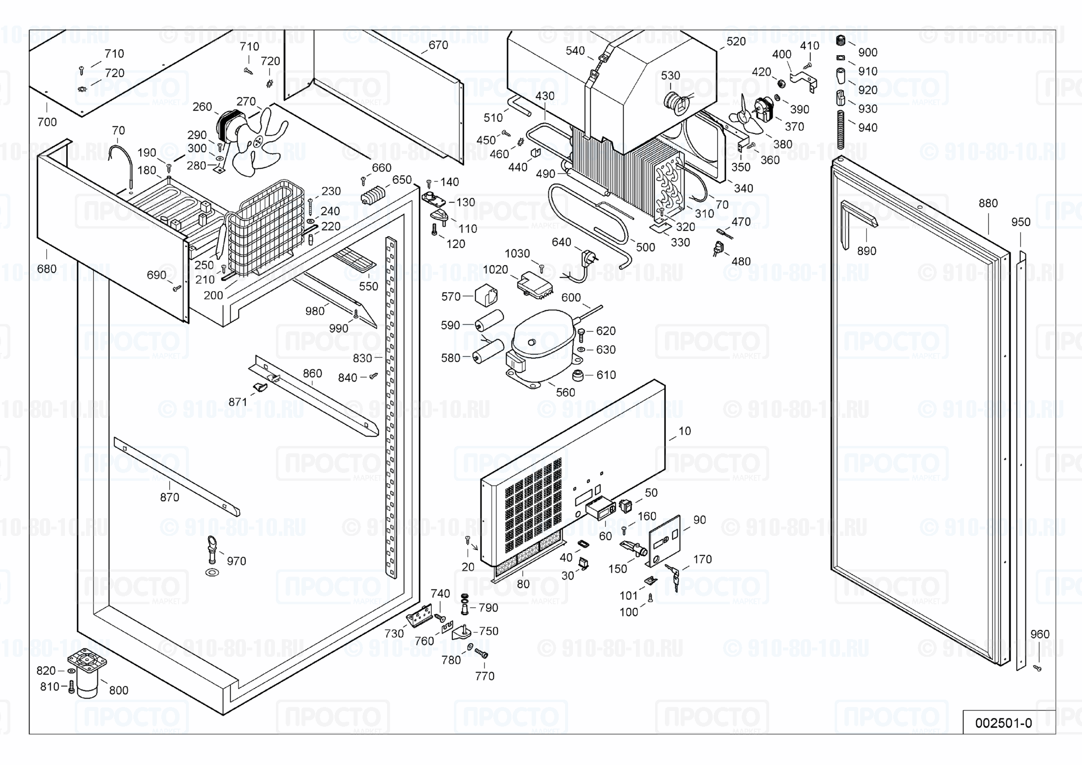 Взрыв-схема запчастей холодильника Liebherr GGPv 8470-15