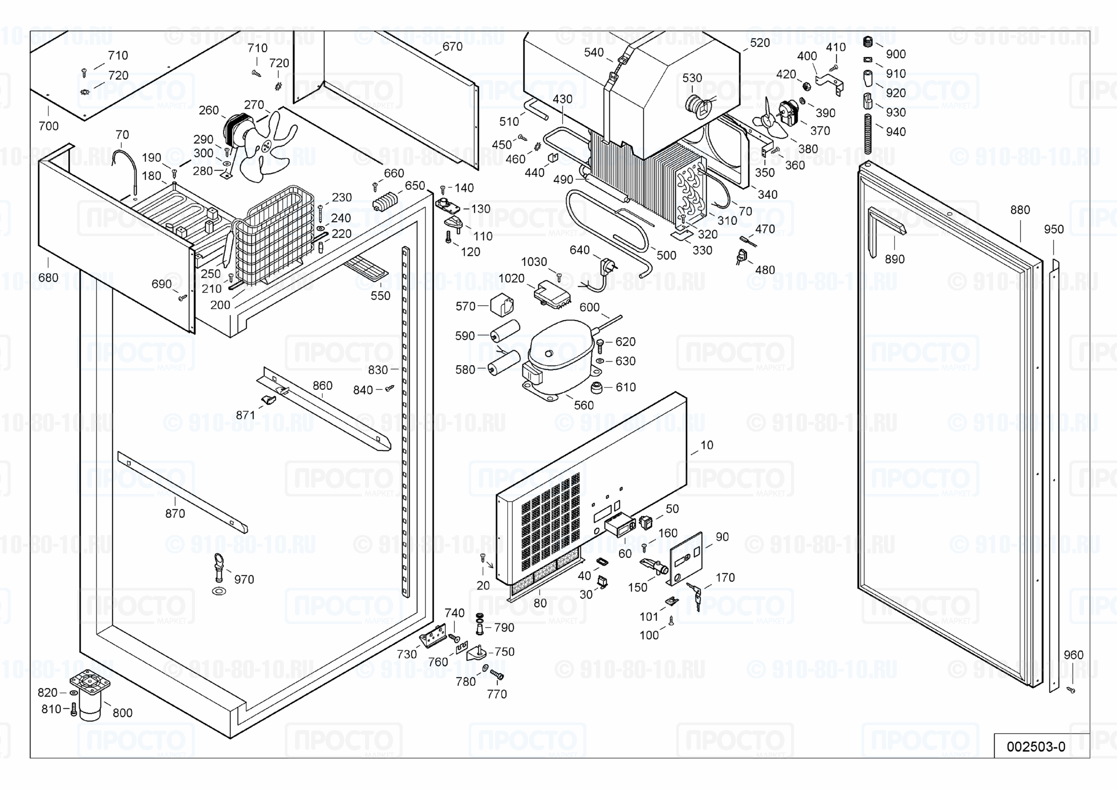 Взрыв-схема запчастей холодильника Liebherr BGPv 5520-15A
