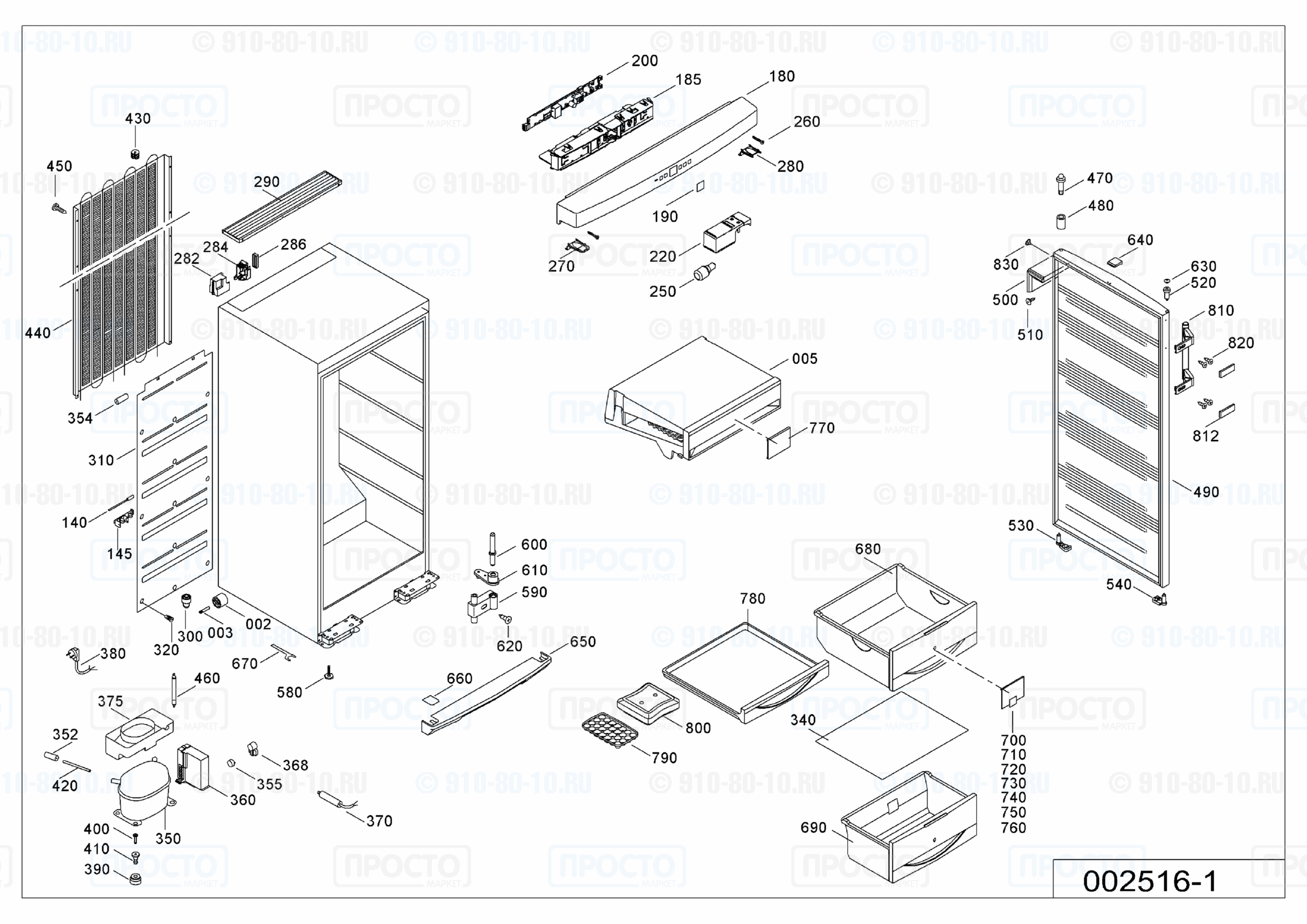 Взрыв-схема холодильника Liebherr GN 2456-21
