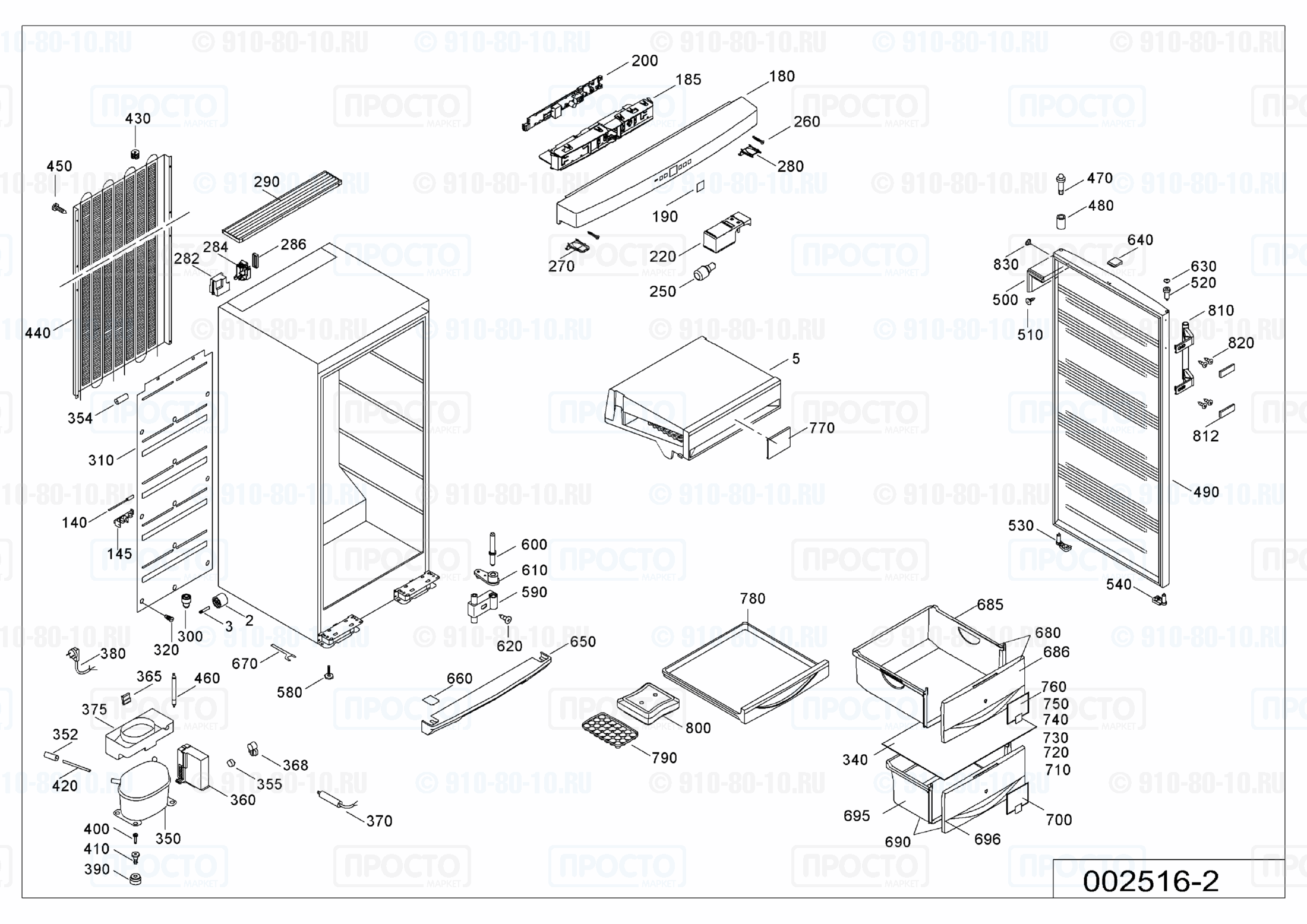 Взрыв-схема запчастей холодильника Liebherr GN 2956-21C