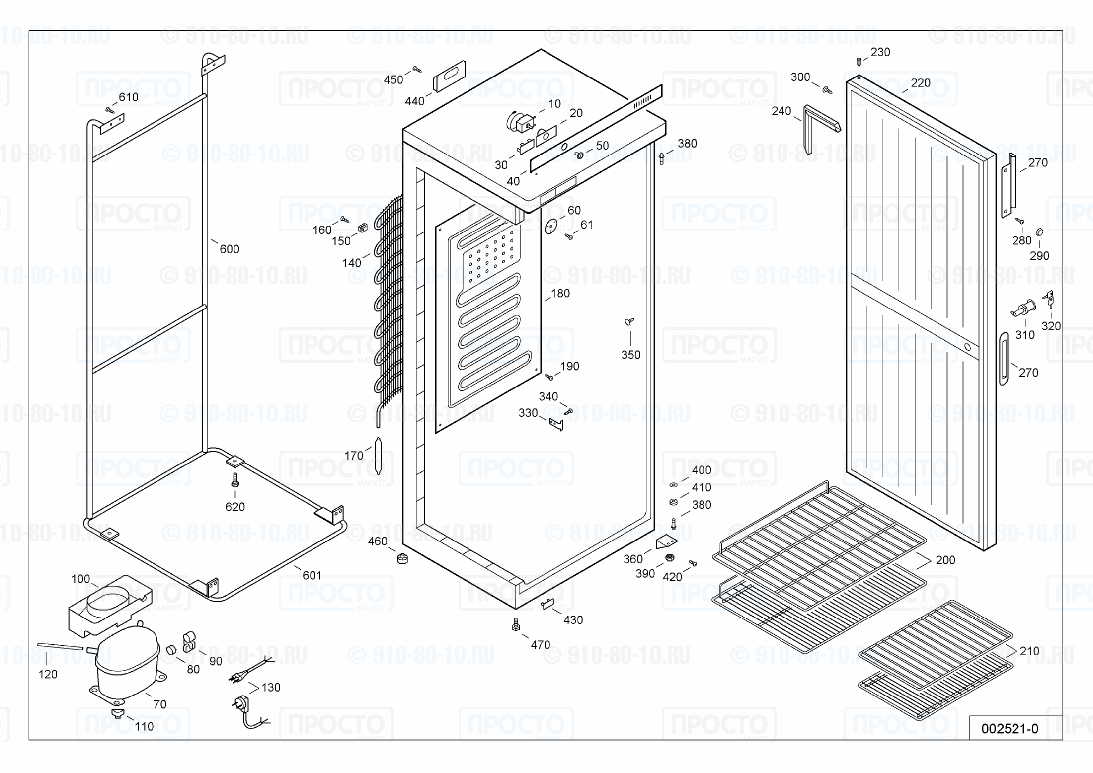 Взрыв-схема запчастей холодильника Liebherr FKS 3600-20G