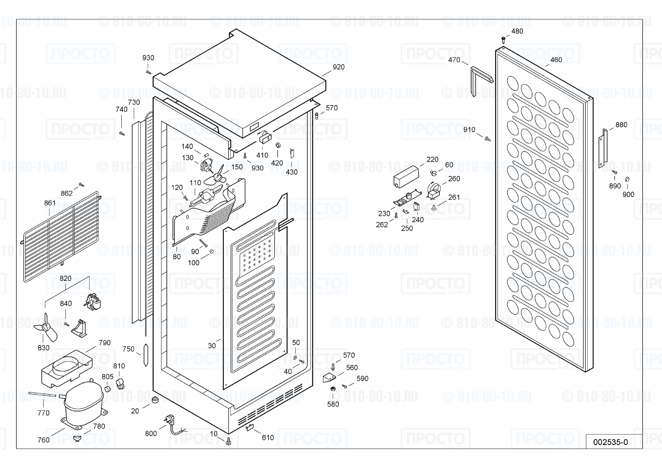 Взрыв-схема запчастей холодильника Liebherr UKS 4300-10