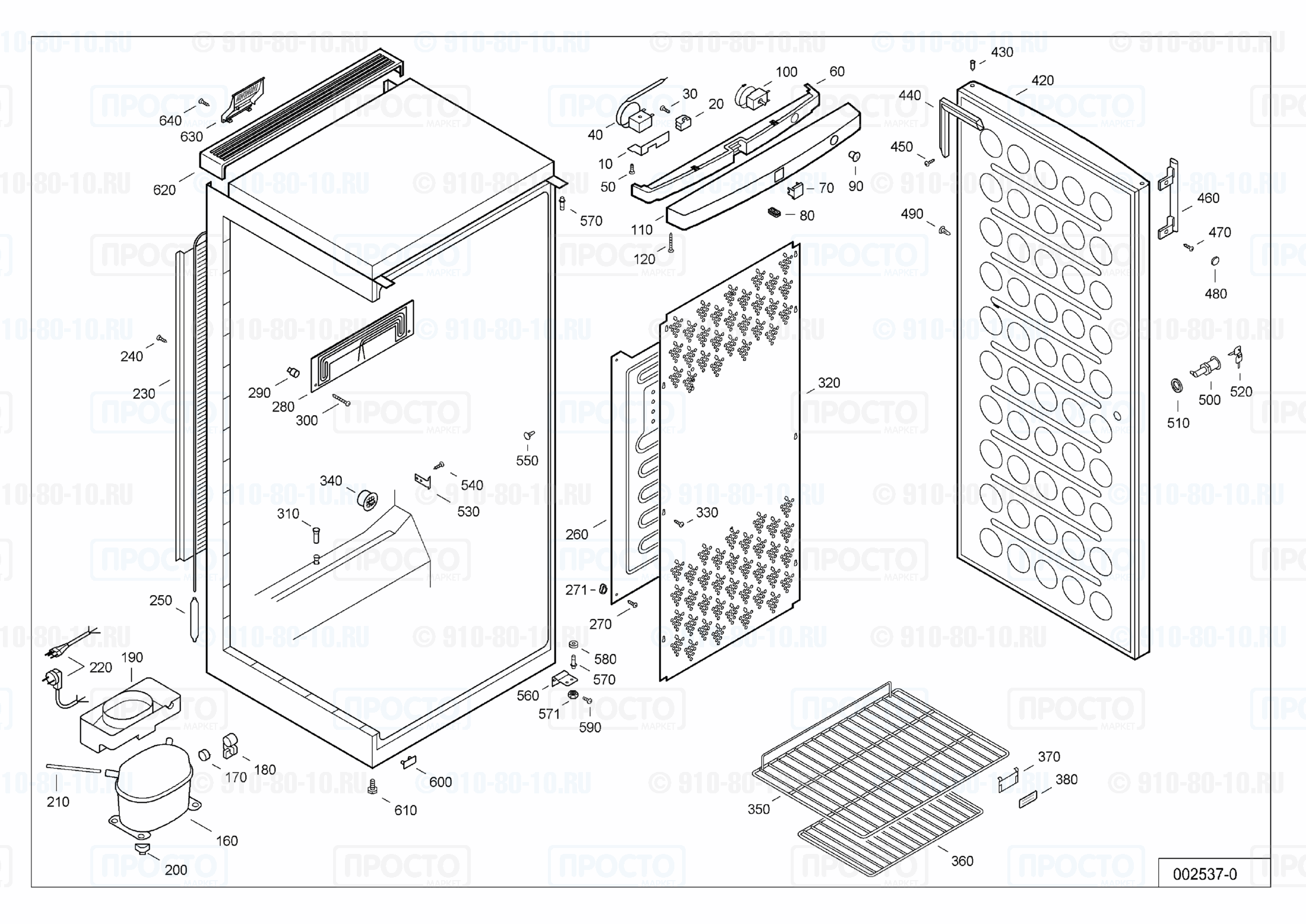 Взрыв-схема запчастей холодильника Liebherr WTr 4126-24A