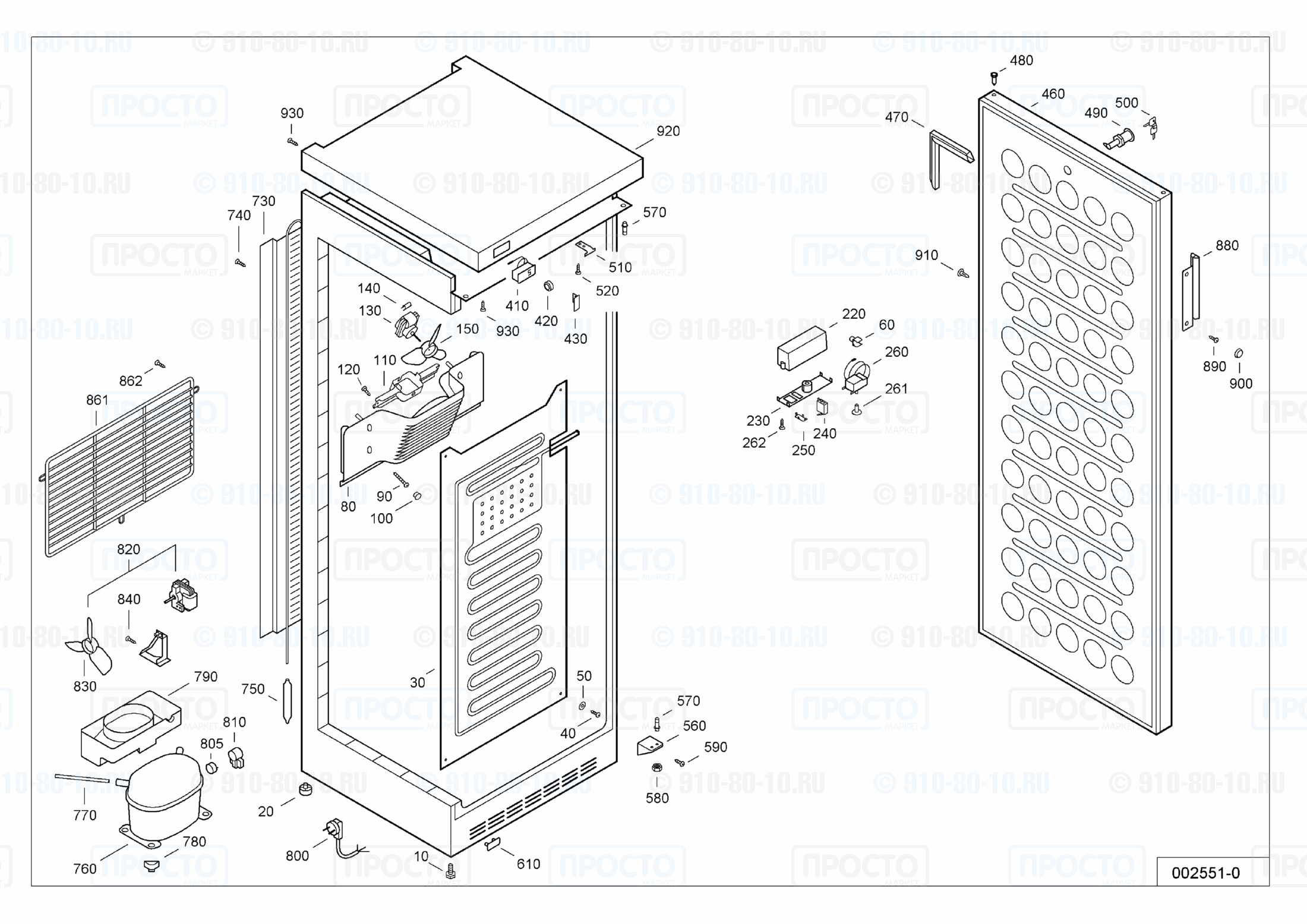 Взрыв-схема холодильника Liebherr UKS 4300-10A