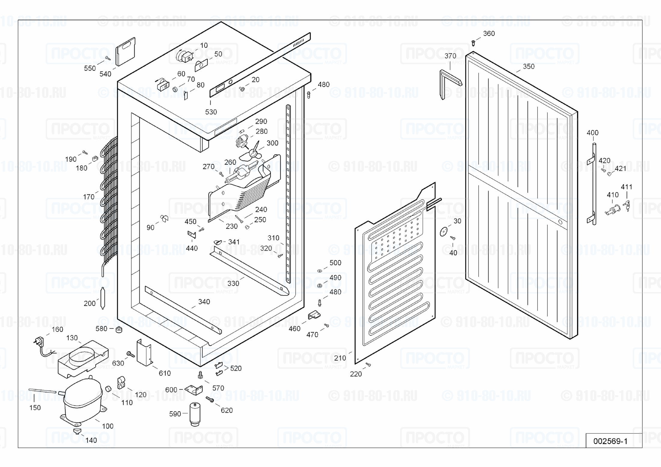 Взрыв-схема холодильника Liebherr BKv 4000-21