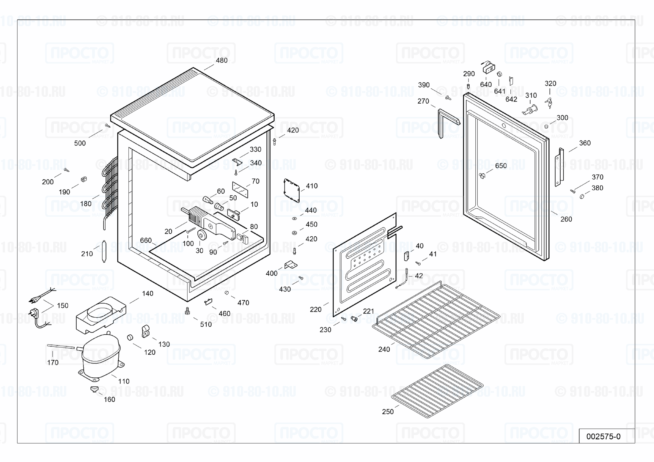 Взрыв-схема запчастей холодильника Liebherr FKU 1800-20