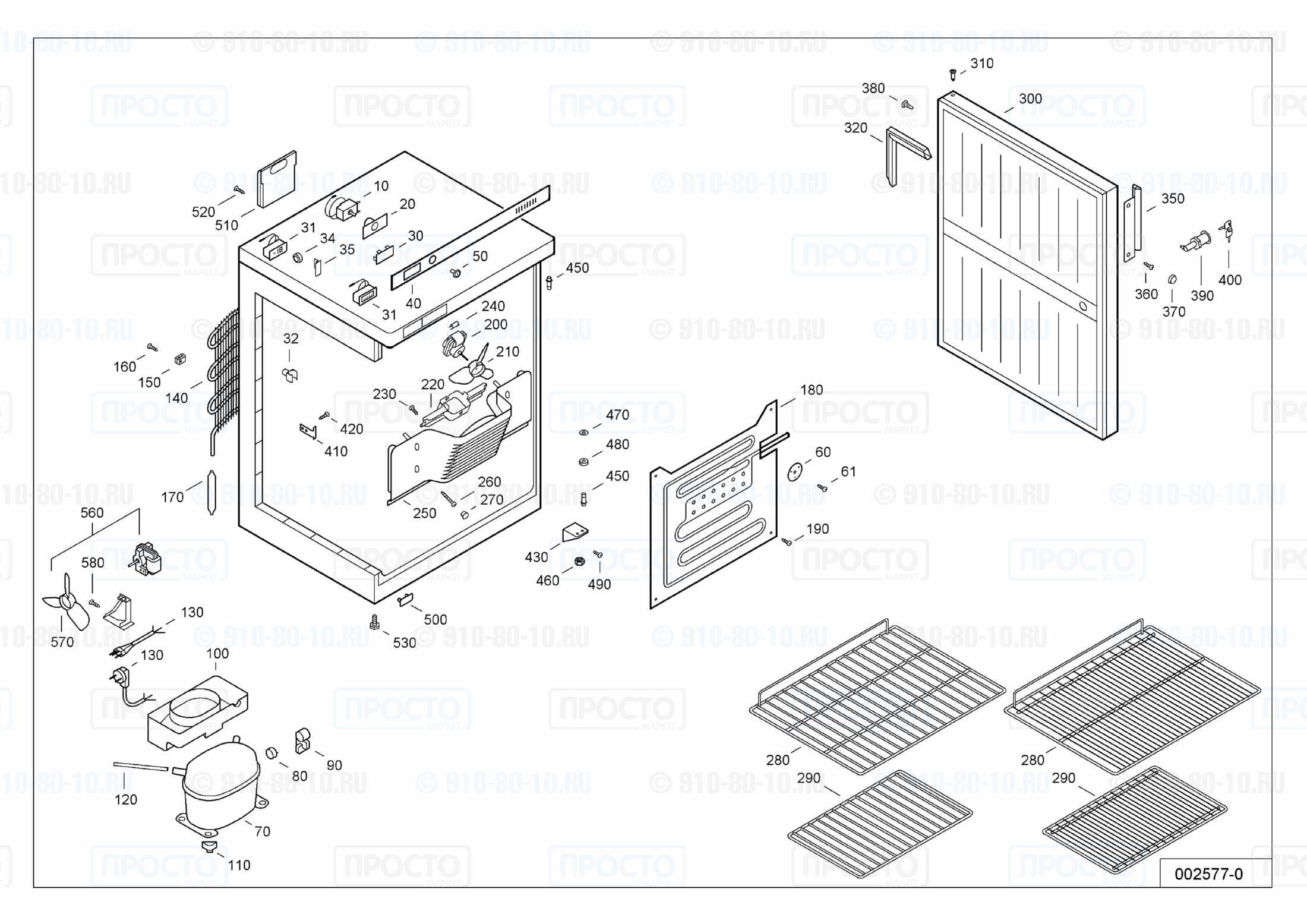 Взрыв-схема холодильника Liebherr UKS 1800-20A