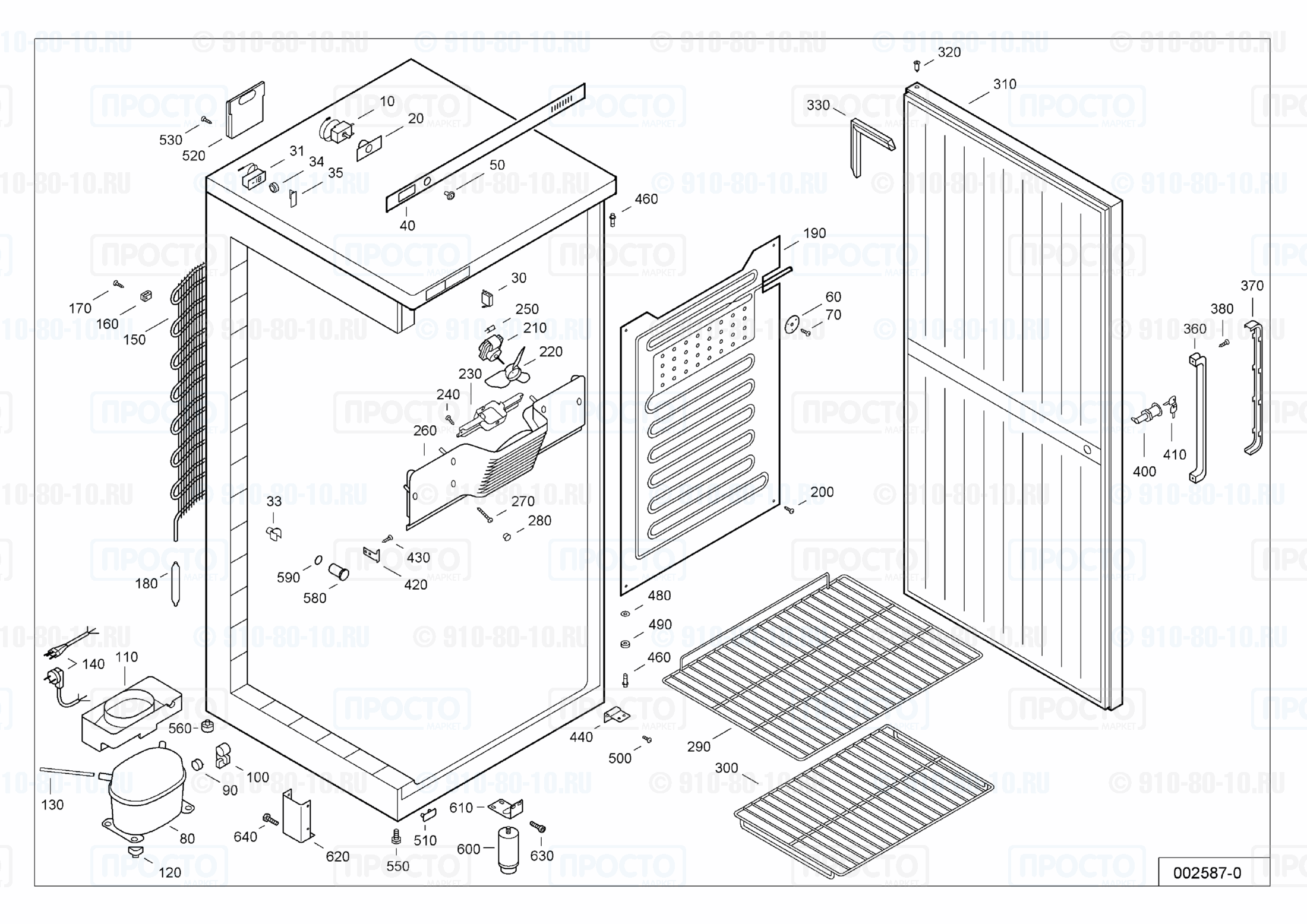 Взрыв-схема запчастей холодильника Liebherr UGK 6400-20