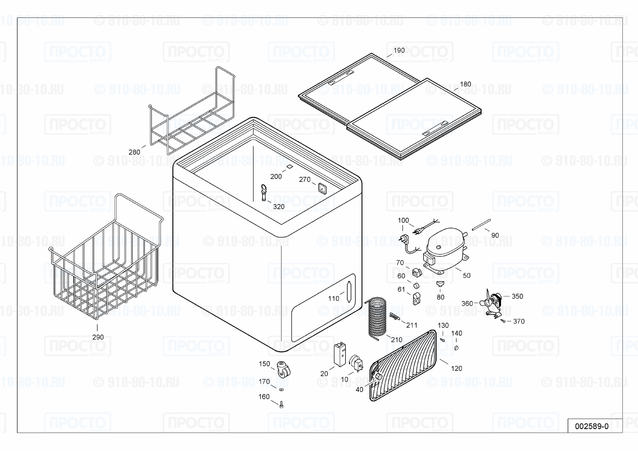 Взрыв-схема запчастей холодильника Liebherr GTE 4300-13A