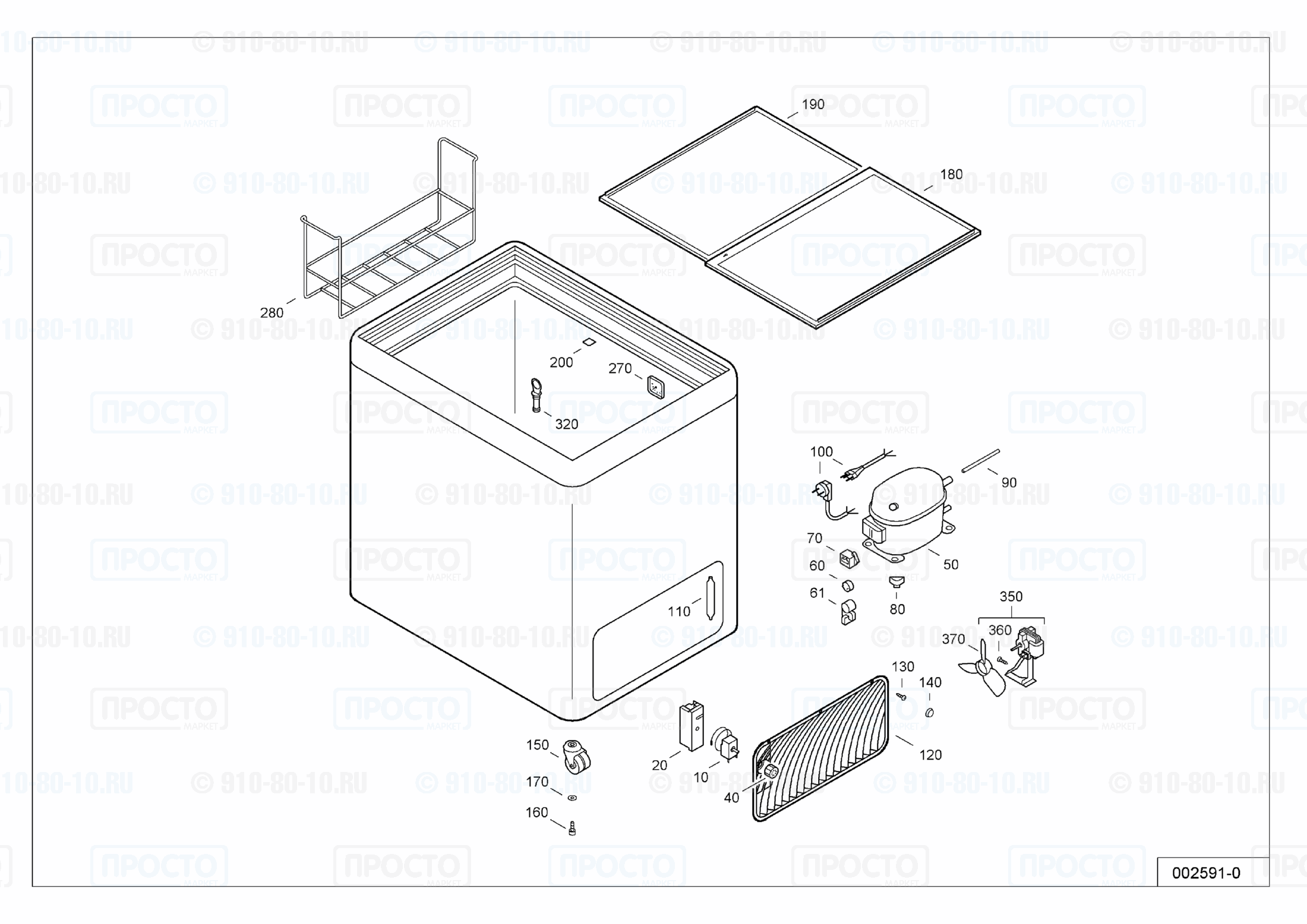 Взрыв-схема запчастей холодильника Liebherr GTE 3702-13A