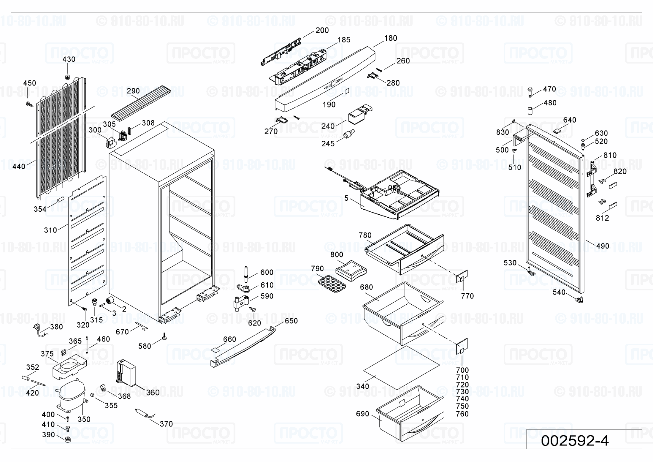 Взрыв-схема запчастей холодильника Liebherr GN 2856-20