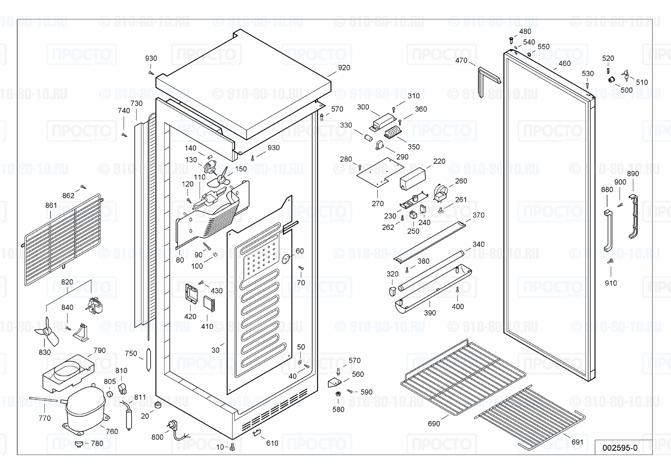 Взрыв-схема запчастей холодильника Liebherr UKS 4302-20