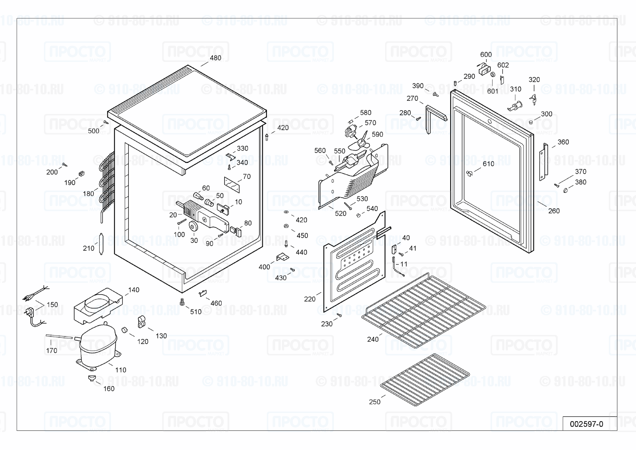 Взрыв-схема запчастей холодильника Liebherr UKU 1850-20