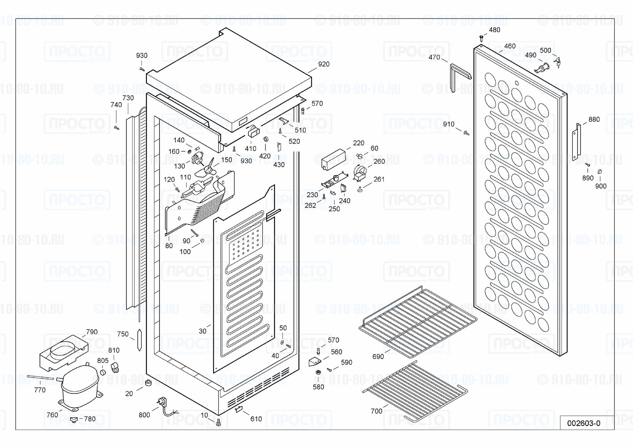 Взрыв-схема запчастей холодильника Liebherr FKv 4310-20