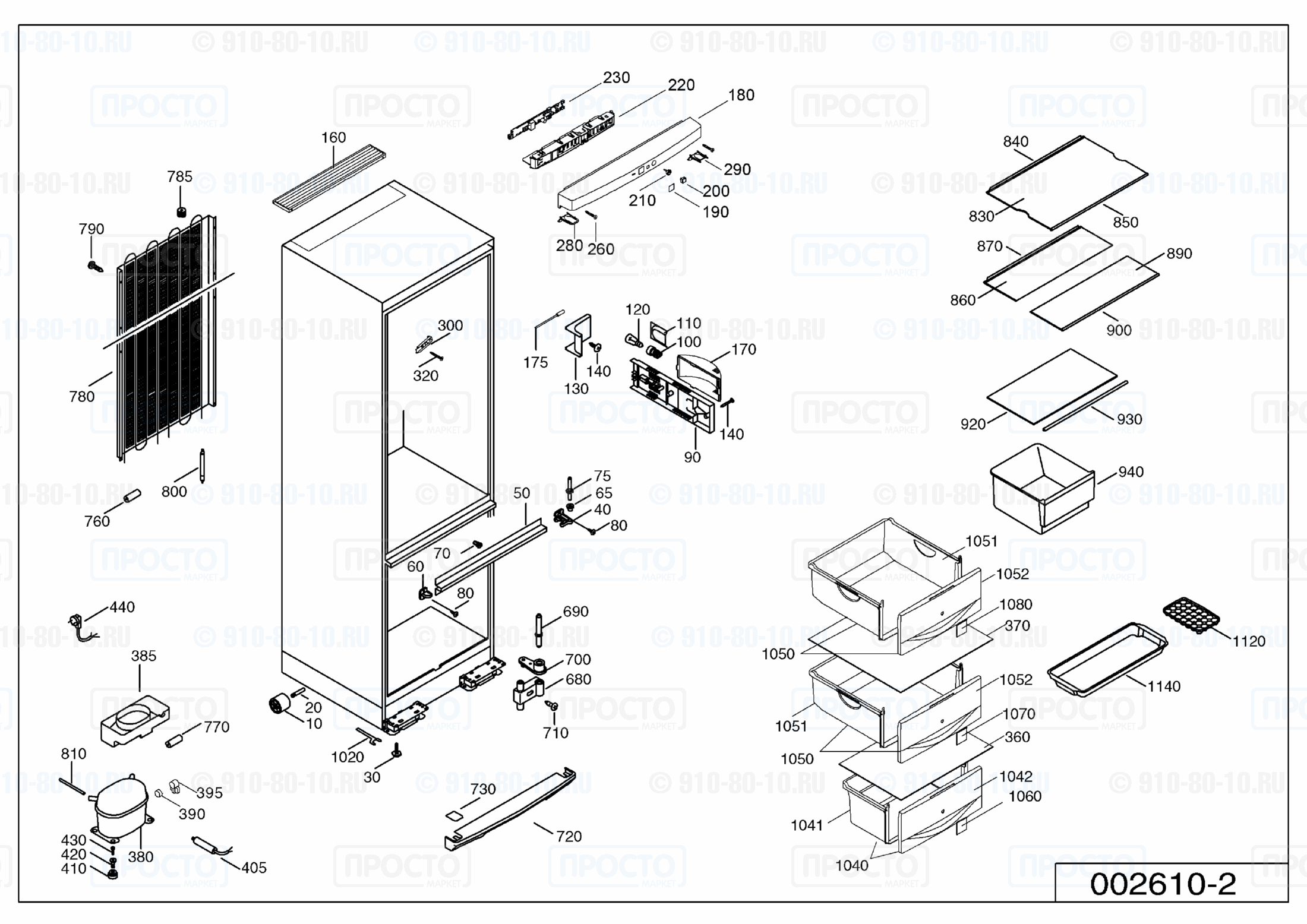 Взрыв-схема запчастей холодильника Liebherr CU 3501-21B