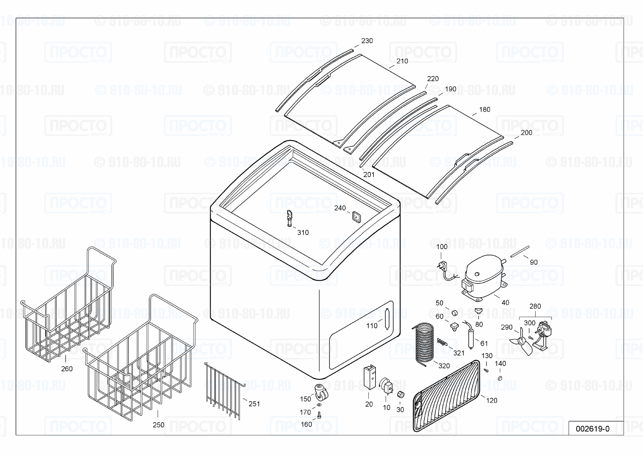 Взрыв-схема запчастей холодильника Liebherr GTI 5003-16