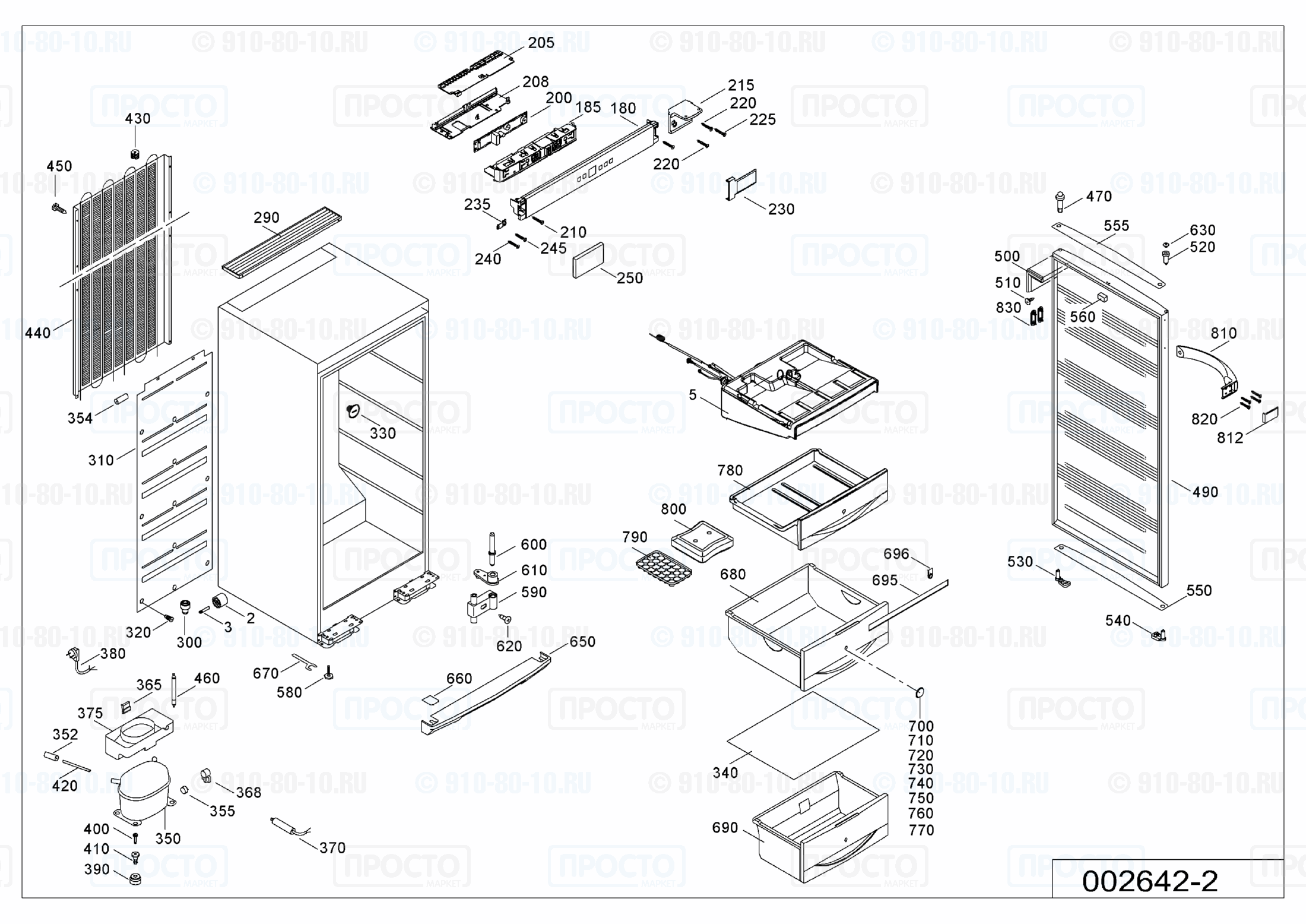 Взрыв-схема запчастей холодильника Liebherr GNes 2566-20