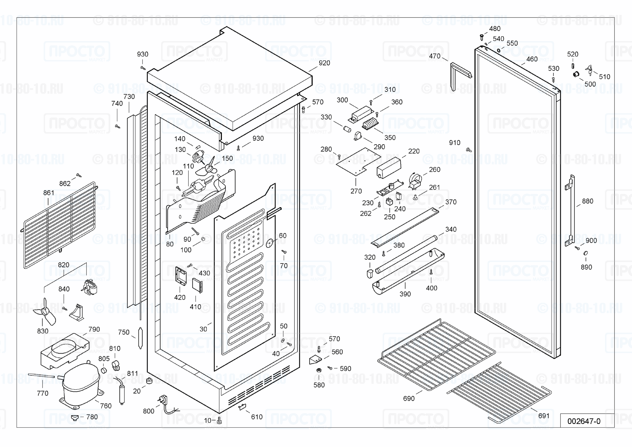 Взрыв-схема запчастей холодильника Liebherr UKS 4302-21